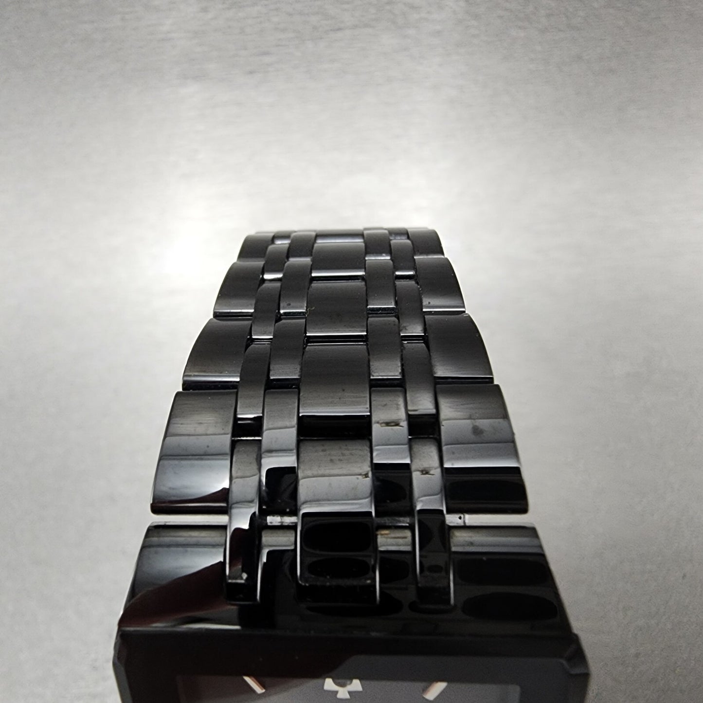 Bulova Quadra Watch Men 31mm Black Dial Black Tone Octagon 98D164 Bracelet B1234
