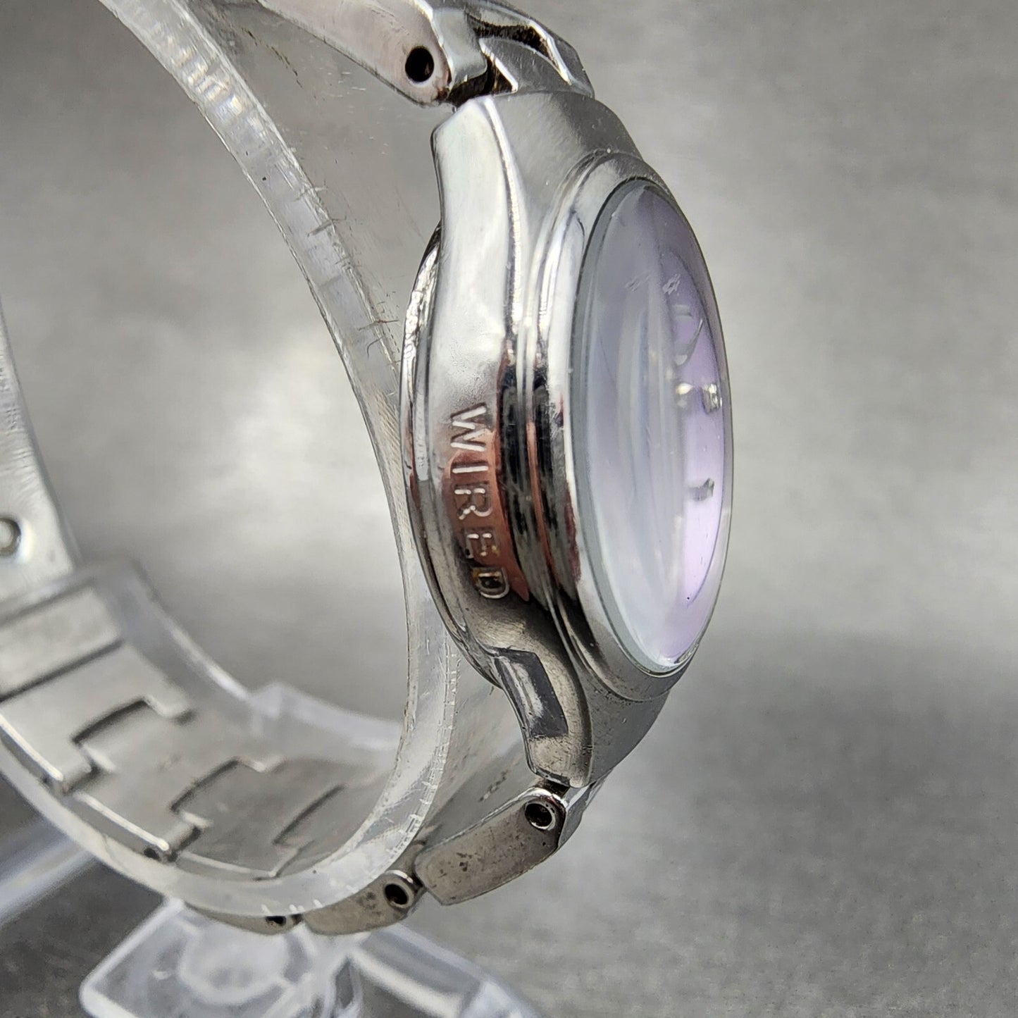 Seiko ALBA Wired Watch Women 21mm Purple Dial Steel Round 1N01-0BW0 New Battery