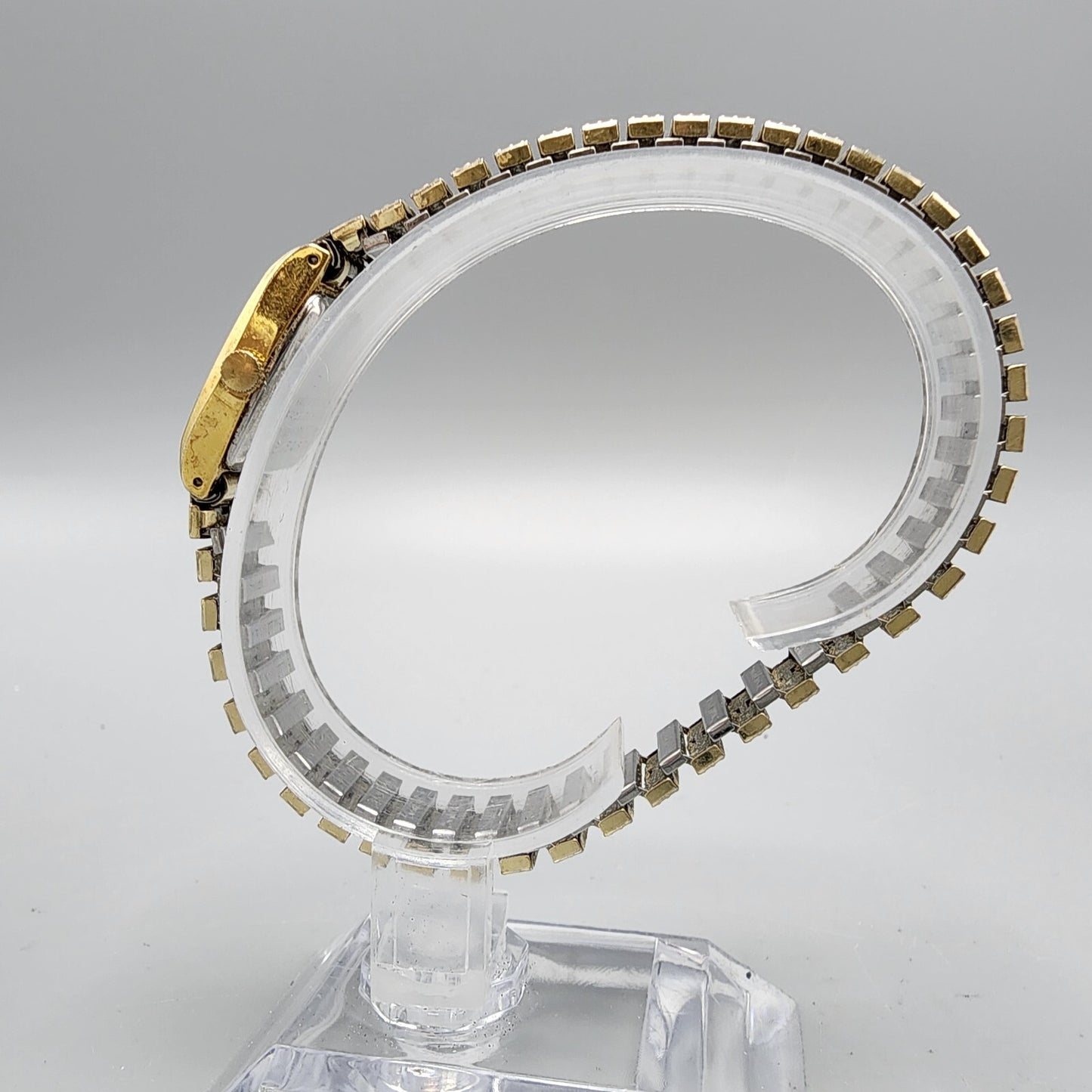 VTG Pulsar Watch Women Gold Tone Rectangle 16mm V233-5100 Stretch Band New Batt