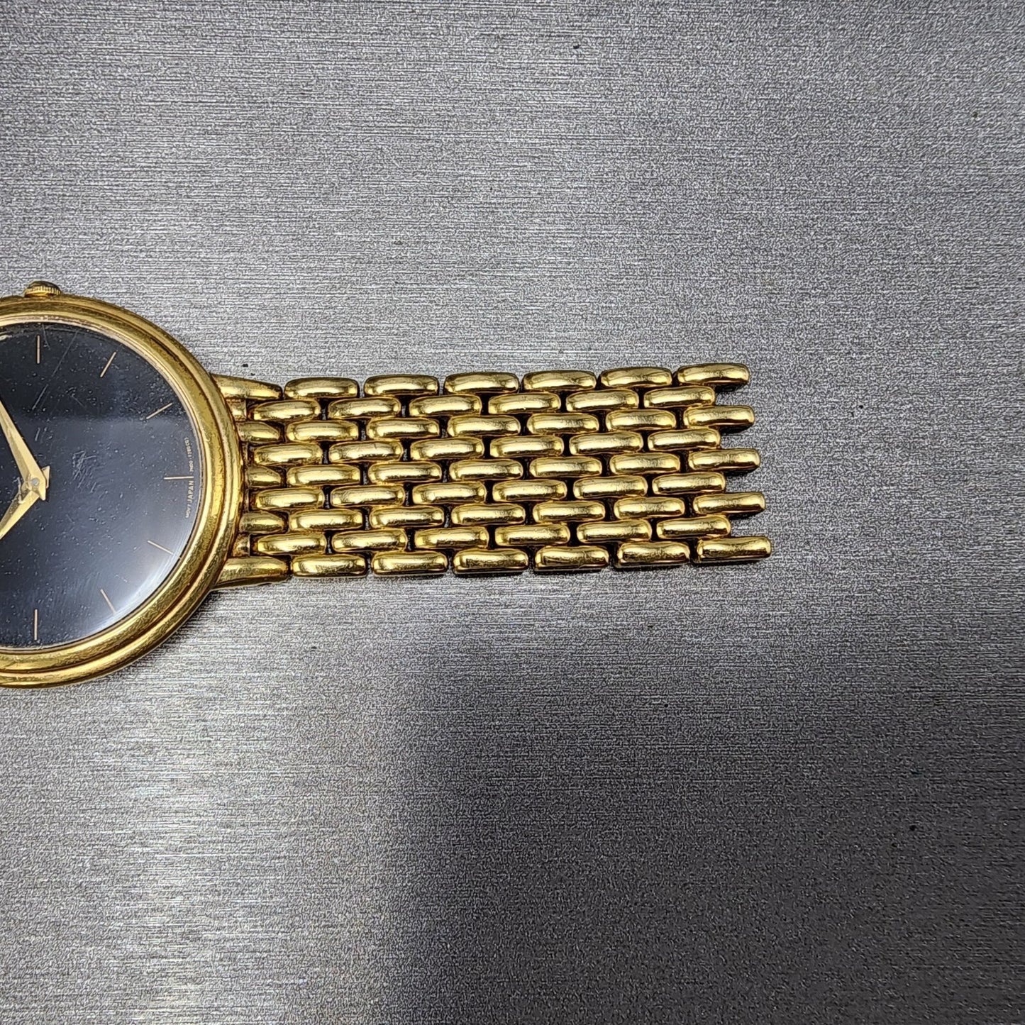 Seiko Watch Men 35mm Black Dial Gold Tone Round 7N00-F169 PARTS