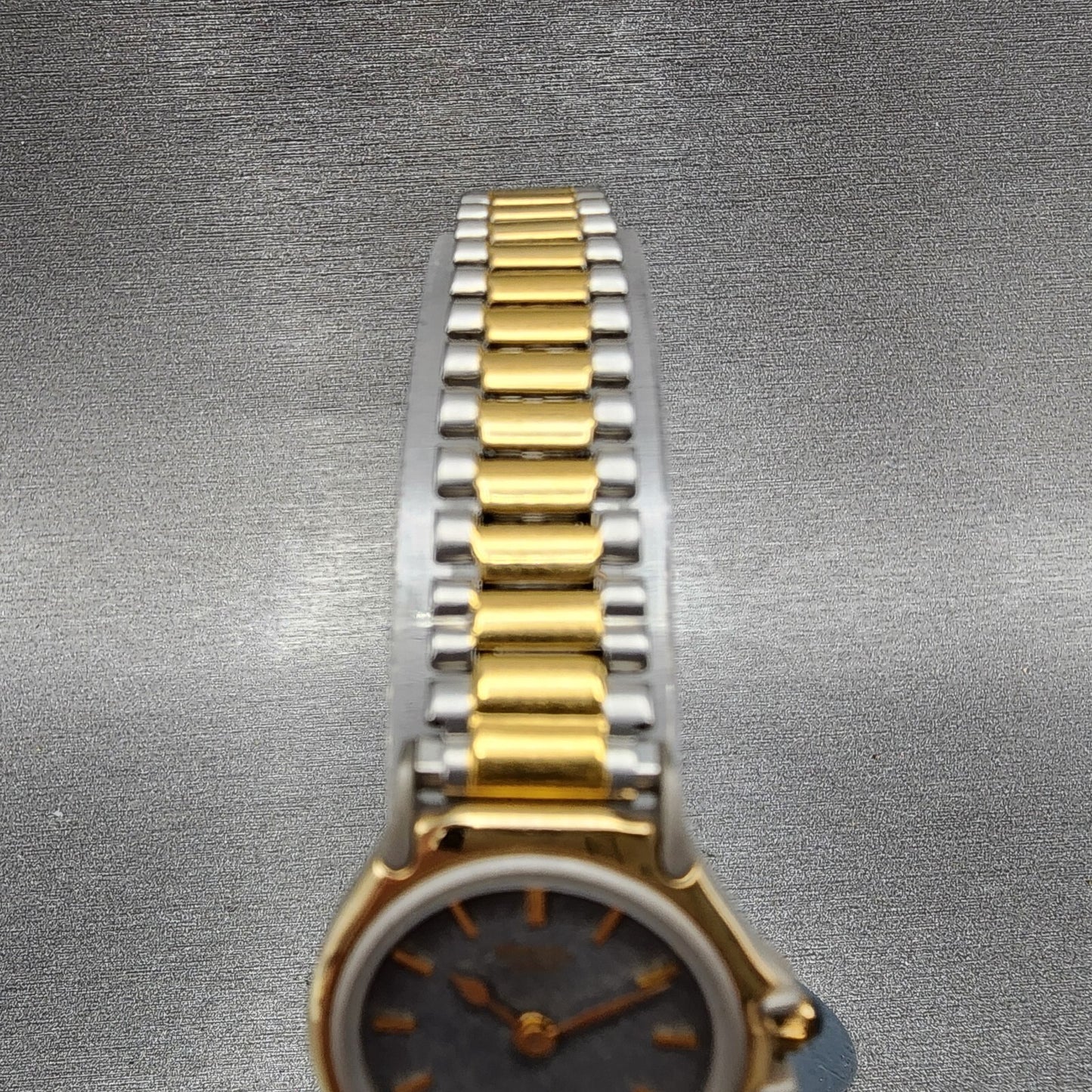 Speidel Watch Women 22mm Gray Dial Two Tone Round New Battery NOS
