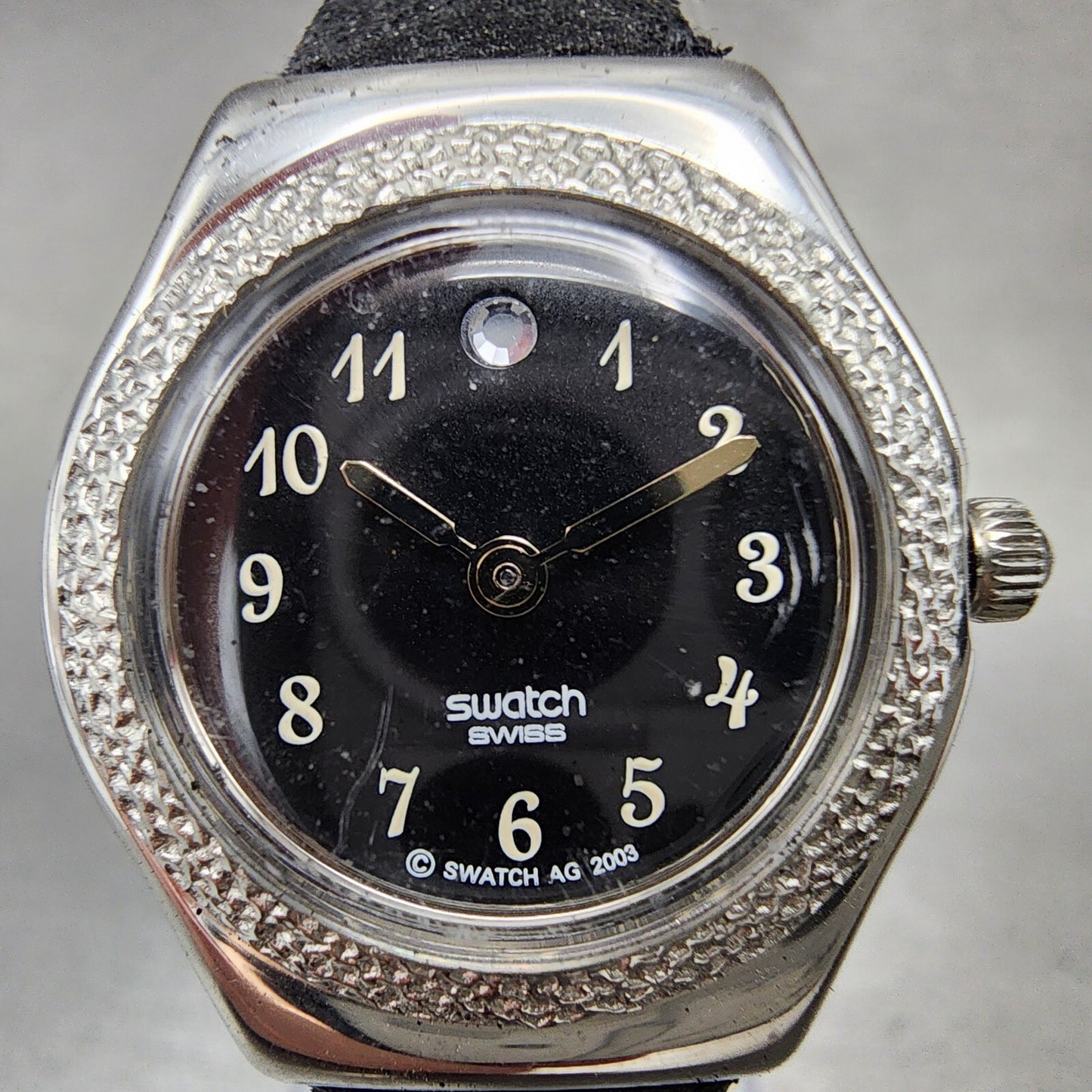 Swatch Irony Uccello Watch Women 25mm Black Dial Steel Round YSS152 New Battery
