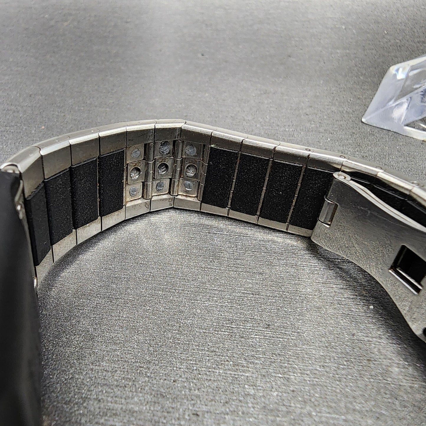 Rado Diastar Watch Men 23mm Gray Dial Black Tone Rectangle 153.0522.3 New Batt