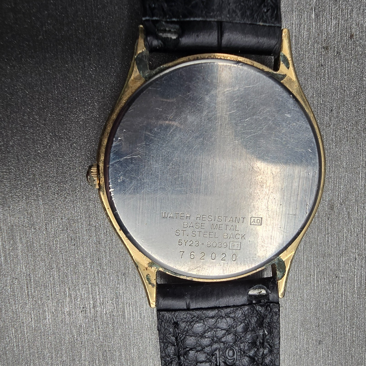 Seiko Watch Men 34mm Champagne Dial Gold Tone Daydate Round 5Y23-8039 NewBatt JP10