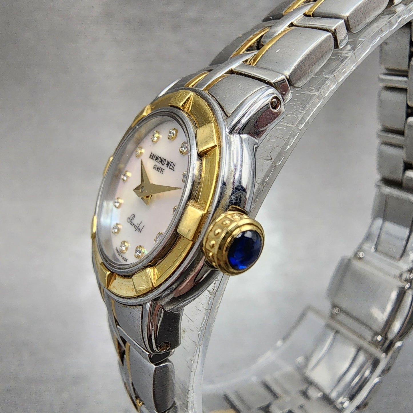 Raymond Weil Parsifal Watch Women 23mm MOP Dial Two Tone 9640 New Battery