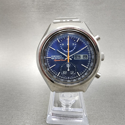 Seiko Speedtimer Holy Grail Chronograph Watch Men 41mm Blue Dial Steel Runs