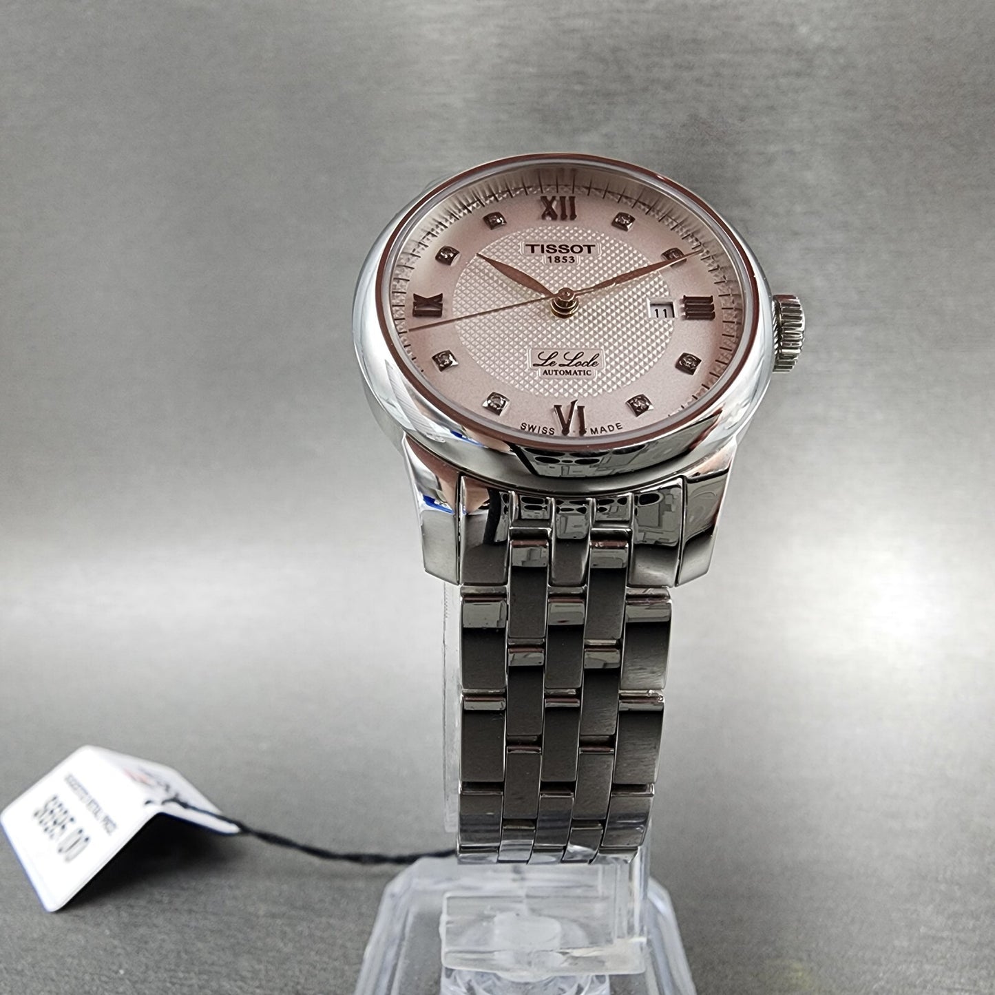 Tissot Le Locle Automatic Watch Women 29mm Silver Dial Diamond Accent Date Steel