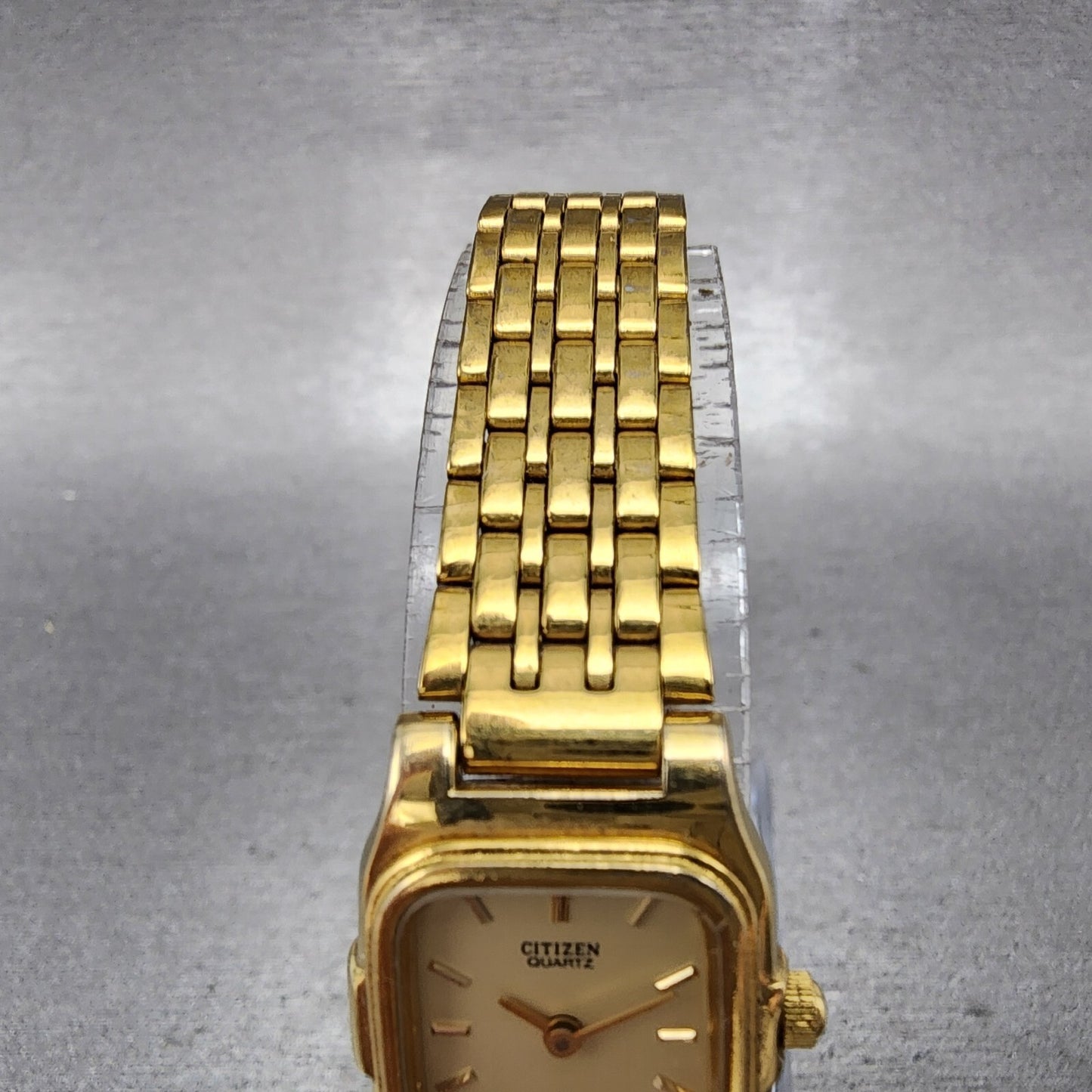 Citizen CQ Tank Watch Women 18mm Cream Dial Gold Tone Rectangle New Battery