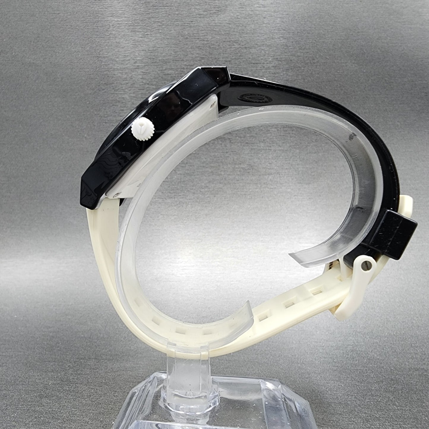 Nixon Time Teller P Watch Men 39mm White Dial Black & White Tone New Battery