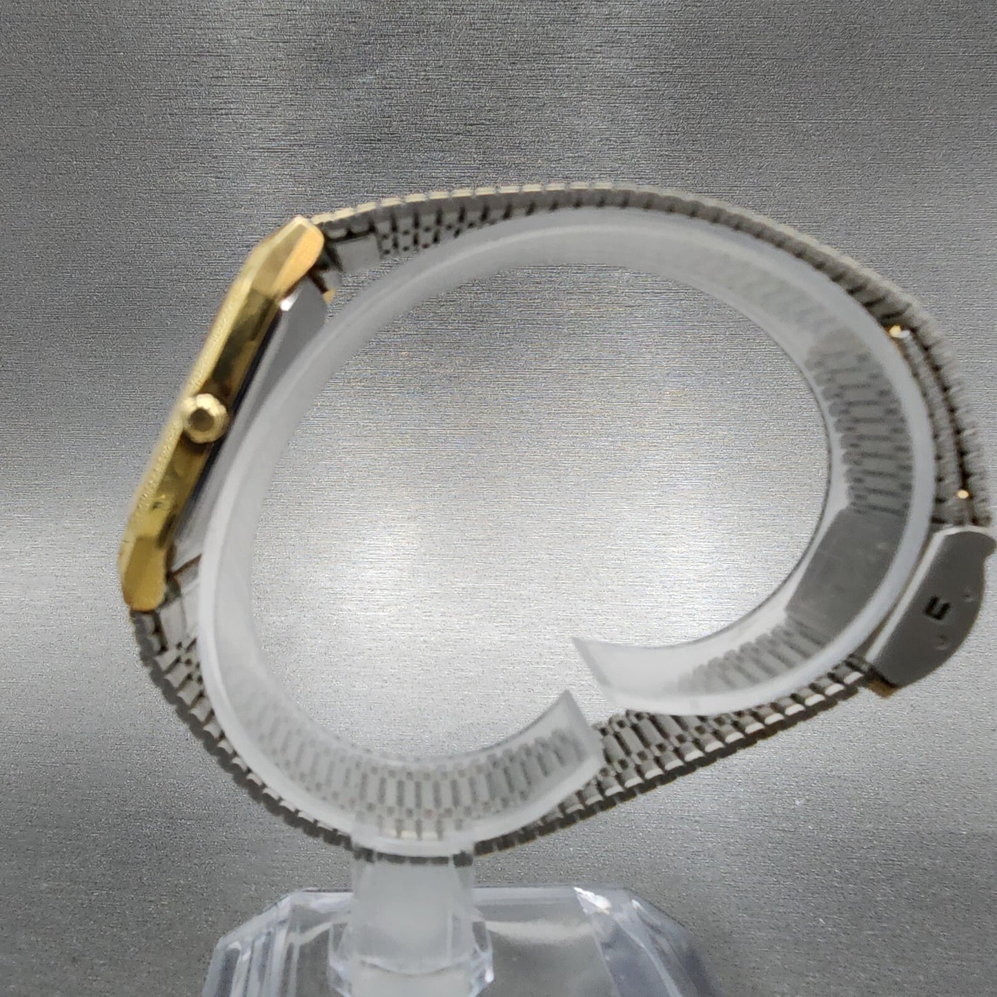 Seiko Tank Watch Men 26mm Gold dial Gold Tone Rectangle 6530-5080 New Battery