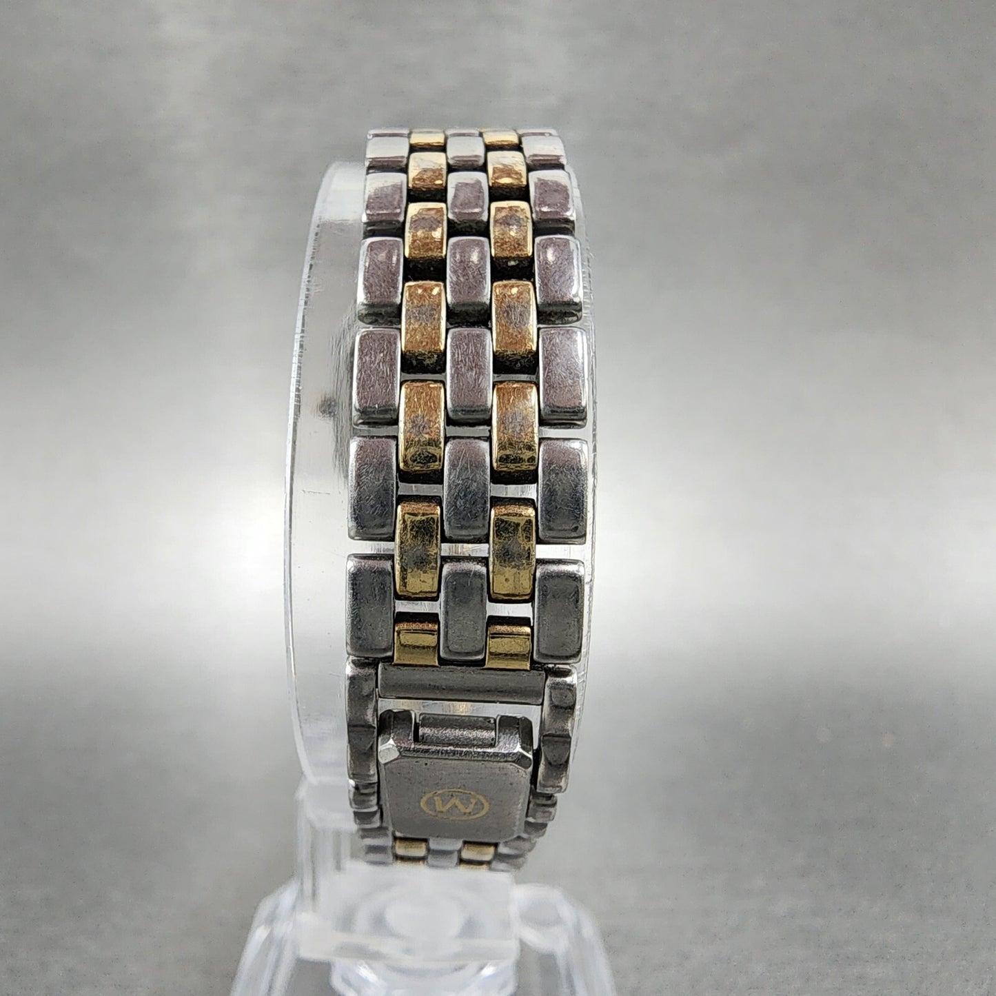Movado Watch Women 21mm Silver Dial Two Tone Rectangle 88-25-427 PARTS
