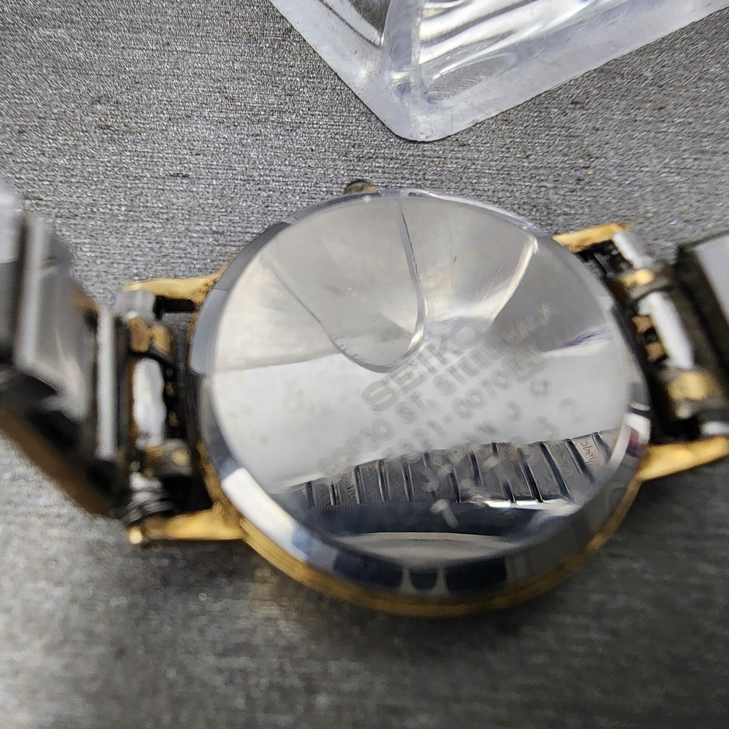 Seiko Exceline Watch Women 22mm White Dial Gold Tone Round 7321-0070 New Battery