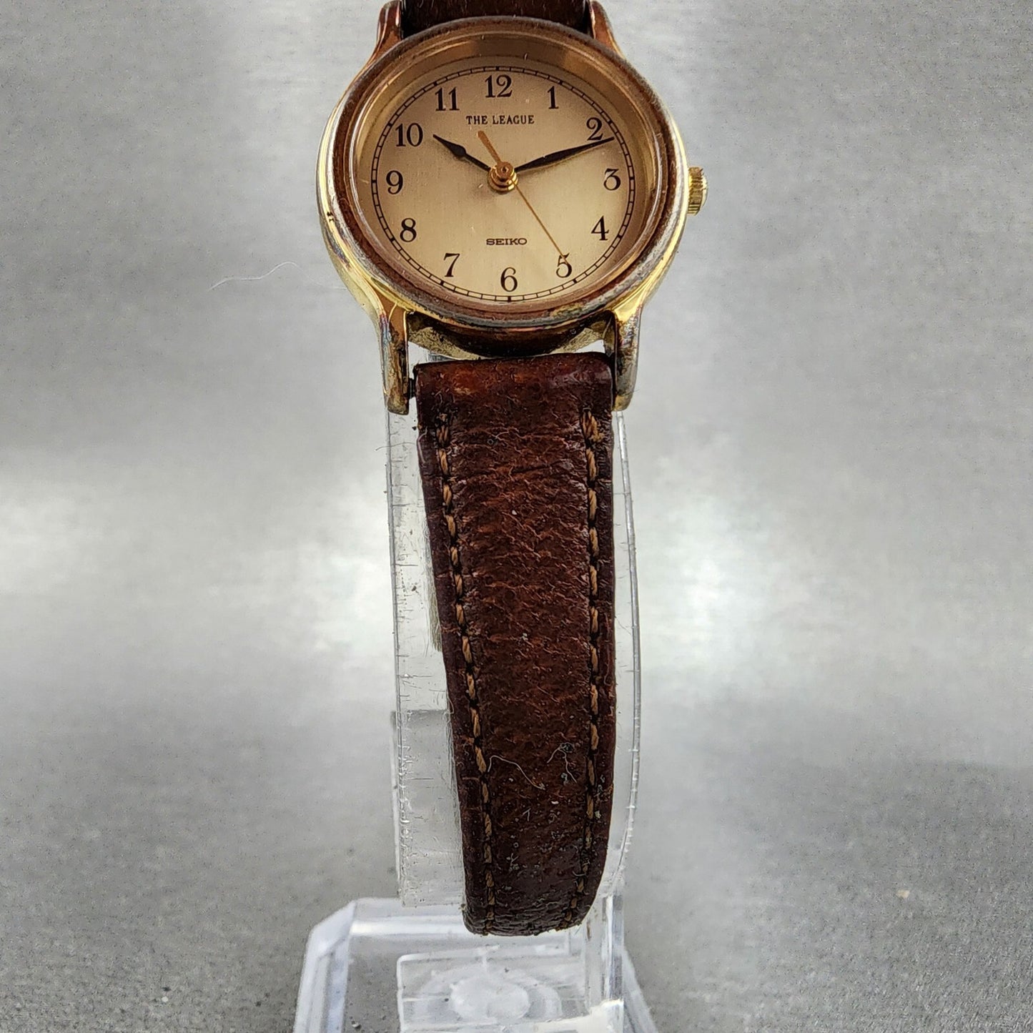 Seiko The League Watch Women 23mm Champagne Dial Gold Dial 2p21-0a90 New Battery