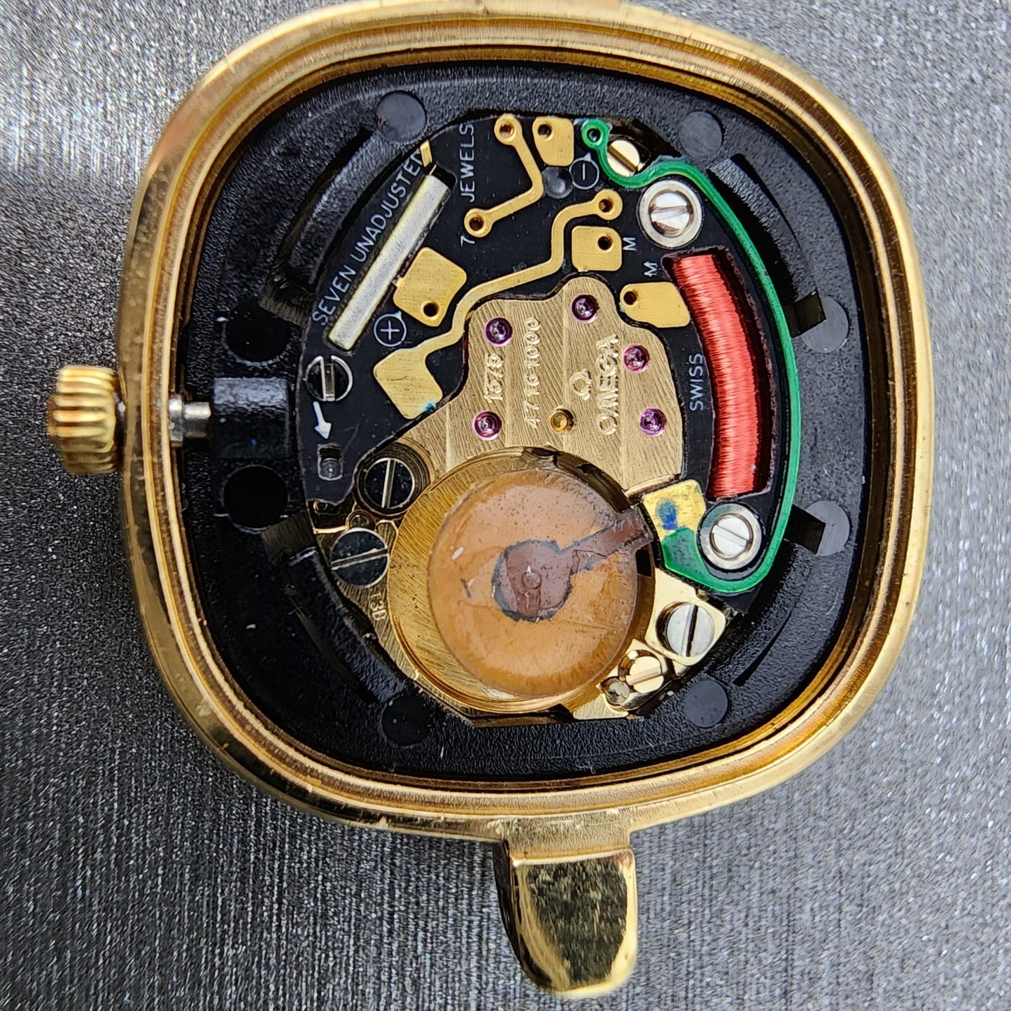 Omega De Ville Watch Women 21mm Gold Dial Gold Plated Cal 1375 591.0276 PARTS