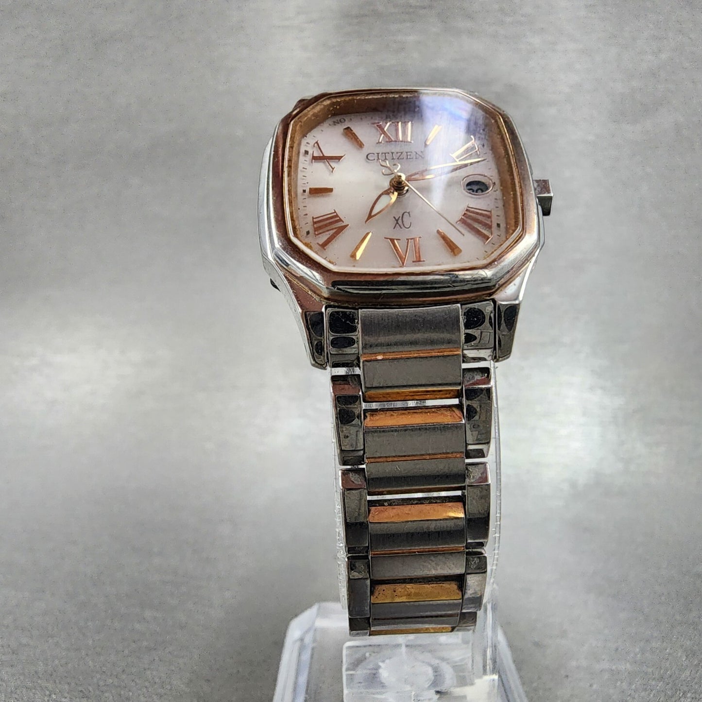 Citizen Eco-Drive XC Watch Women 26mm White Dial Two Tone Date H058-T017568 Runs
