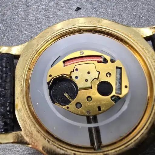 Movado Museum Watch Men 35mm Black Dial Gold Tone Round 87-E4-0863 Round PARTS A14