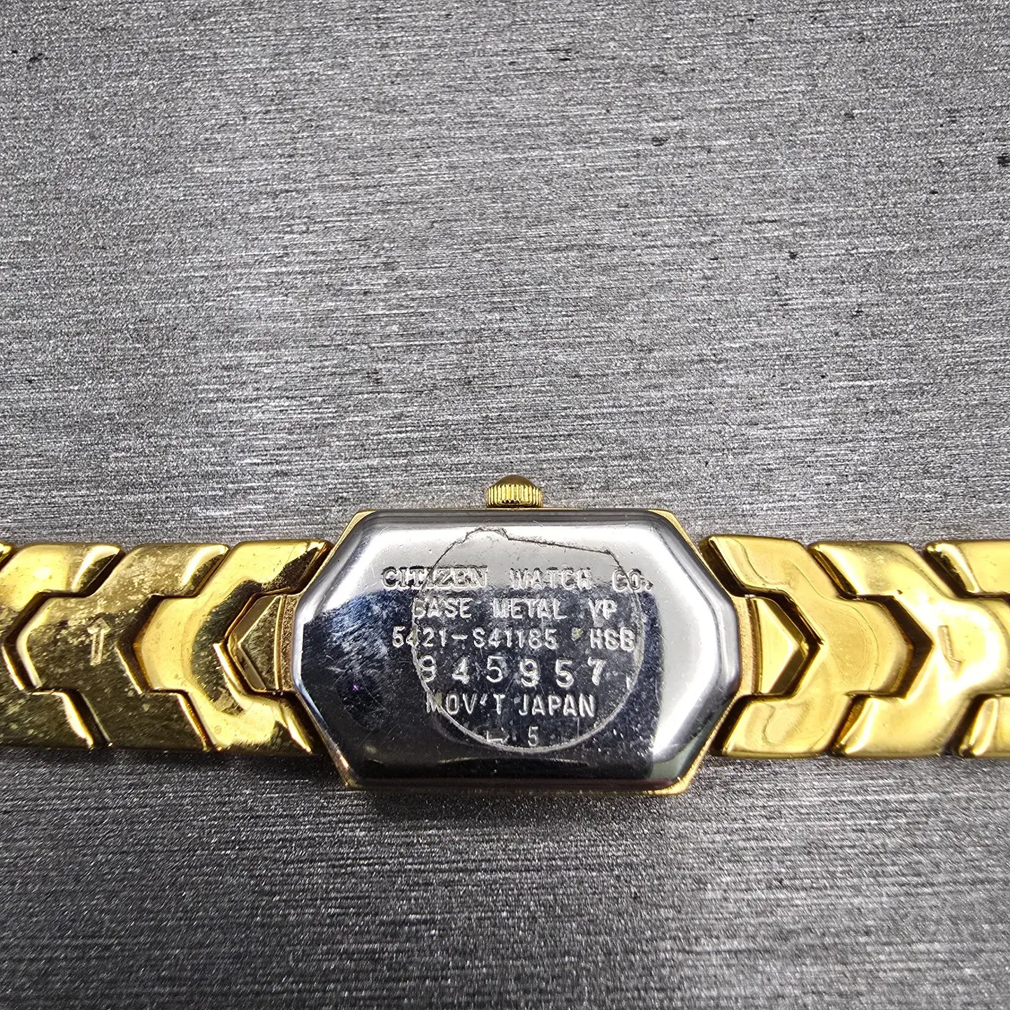 Citizen Watch Women 18mm Gold Dial Gold Tone Hexagon 5421-S41185 New Battery VTG10