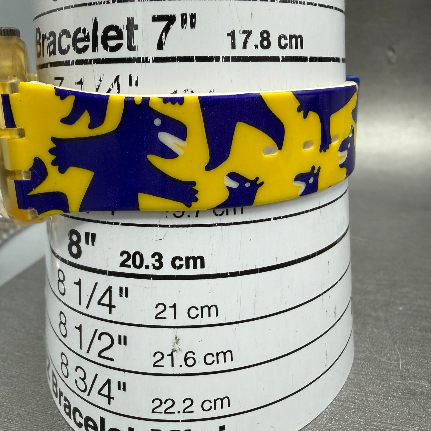 Swatch Gent Bestione Watch Unisex 34mm Blue Dial Yellow Tone Round GJ112 NewBatt10