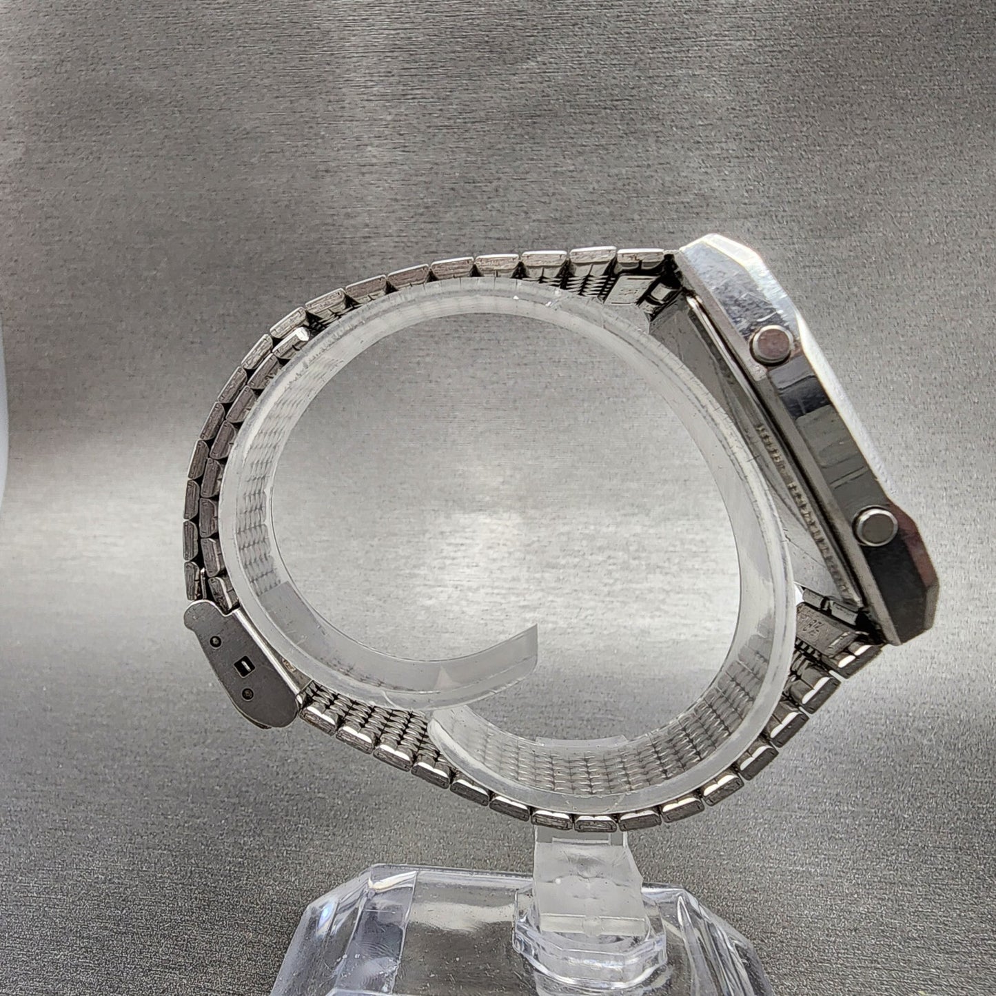 VTG Seiko Analog Digital Watch Men 32mm Black Dial Silver Tone H259-501A PARTS