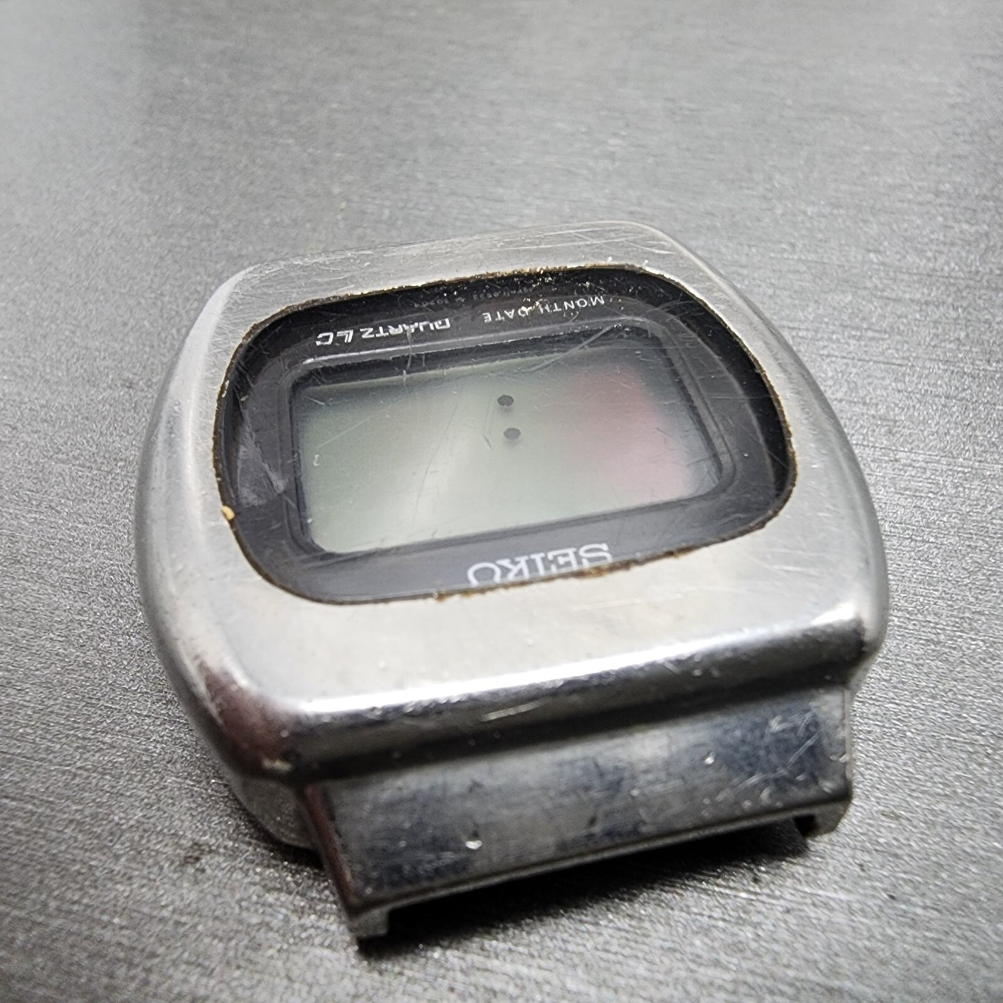 Seiko Digital Watch Men 37mm LCD Steel Round 0532-5029 Pie Pieces PARTS