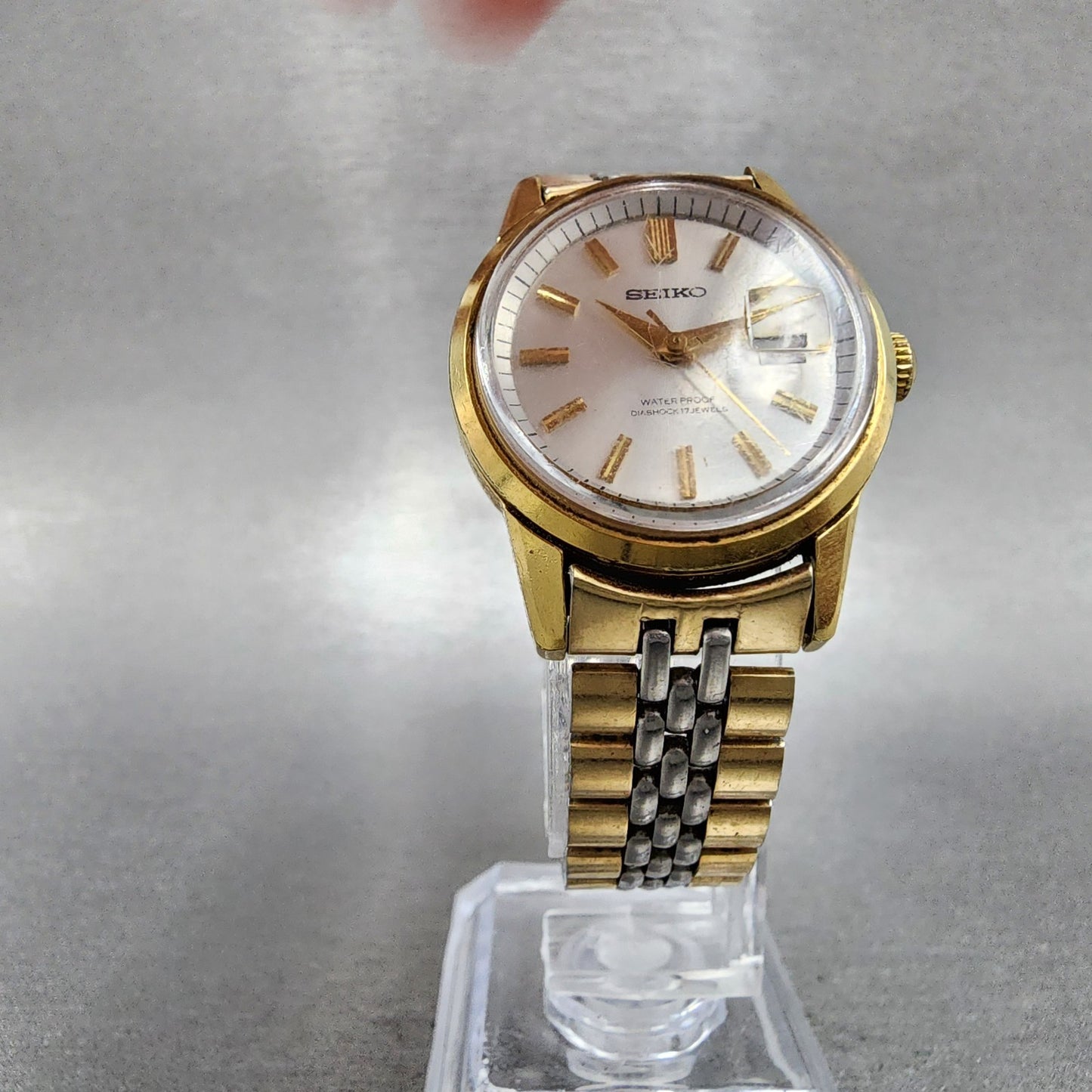 Seiko Watch Women 27mm Silver Dial Two Tone Manual 2107-0050 Runs