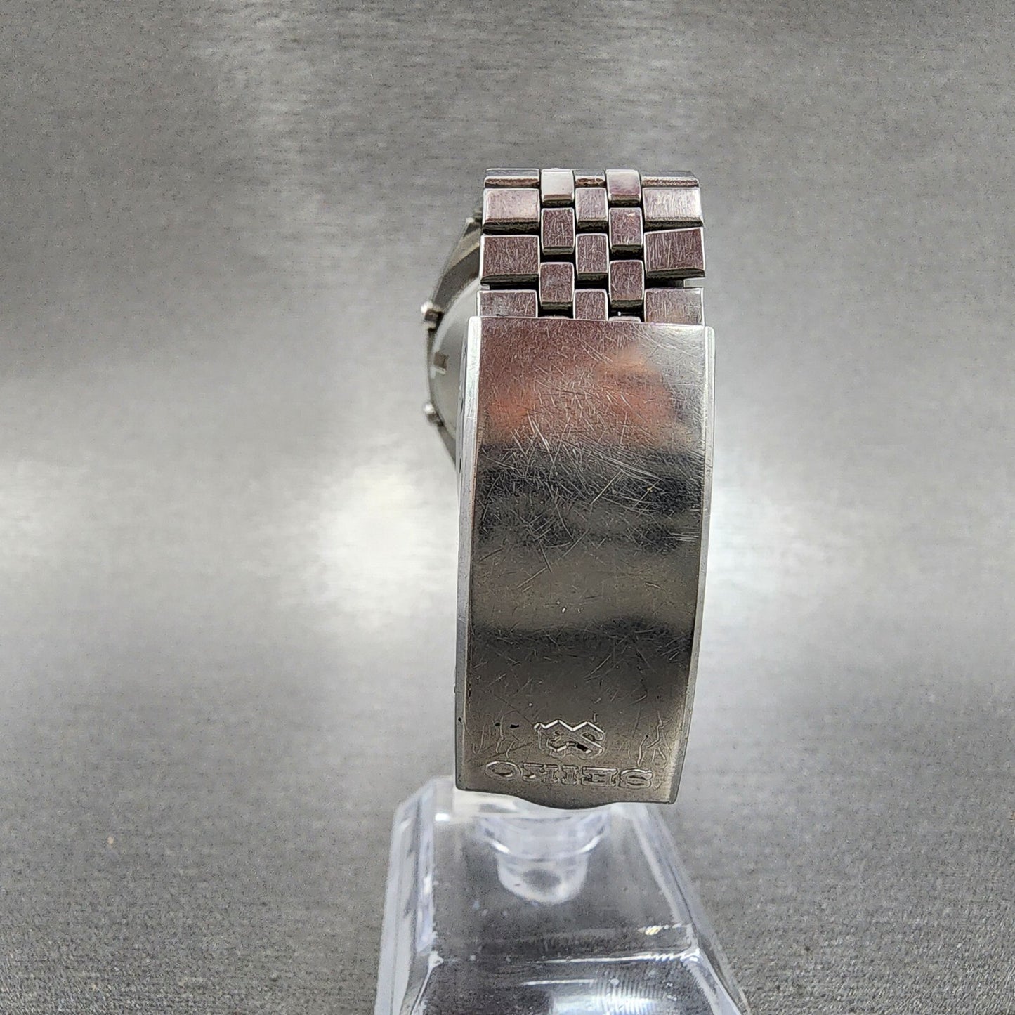 Seiko Digital Watch Men 34mm Digital Steel Alarm A134-5009 Rectangle PARTS