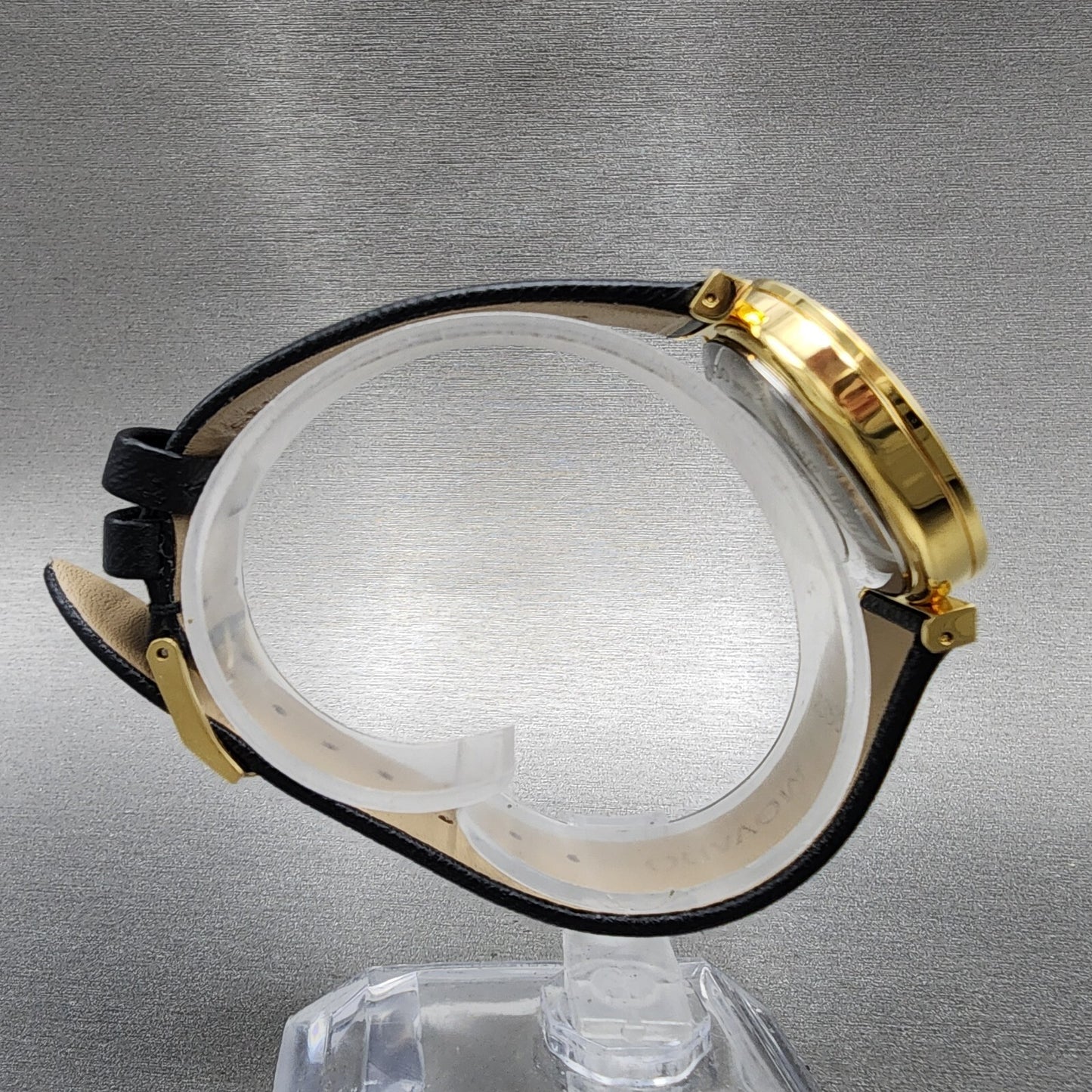 Movado Museum Classic Automatic Watch Women 32mm Black Dial Gold Date Leather