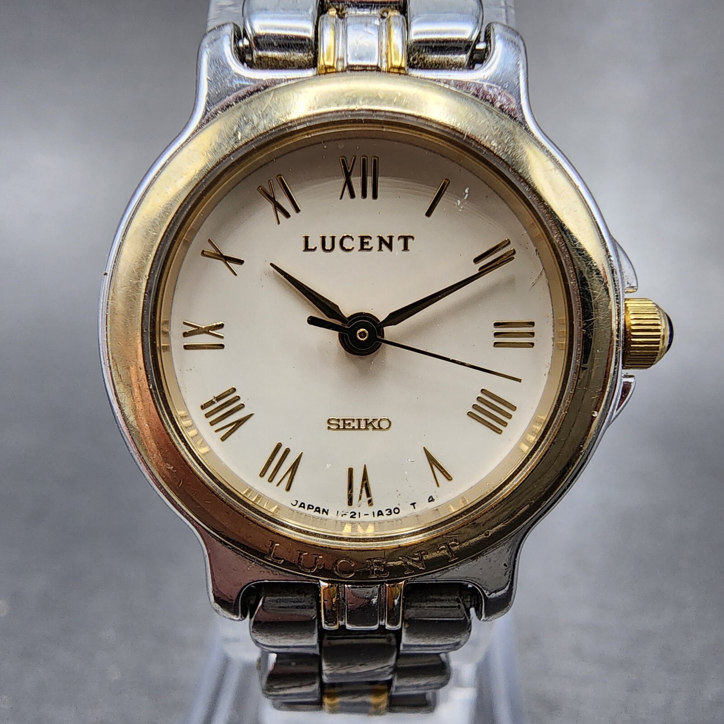 Seiko Lucent Watch Women 22mm Cream Dial Two Tone 1f21-0g80 New Battery