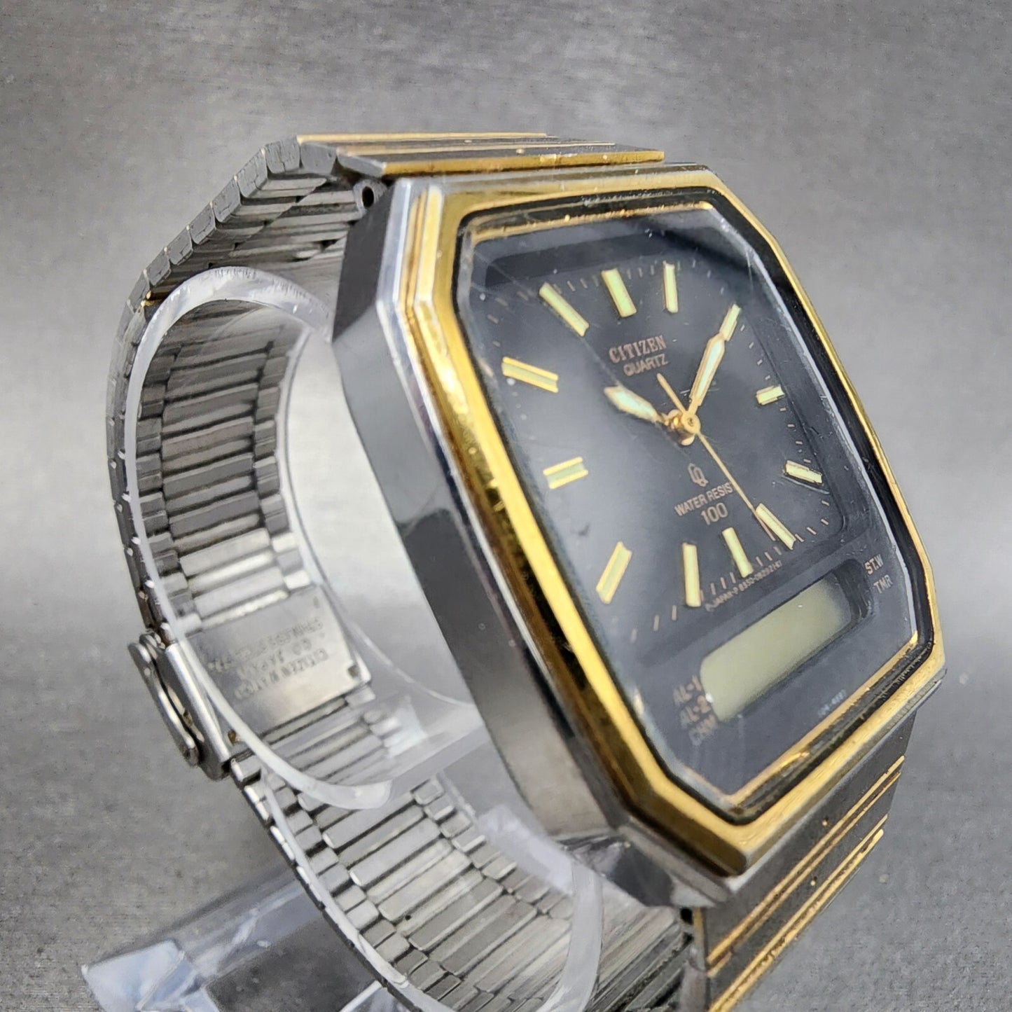 Citizen CQ Watch Men 32mm Black Dial Two Tone Analog Digital 8950-084985 PARTS