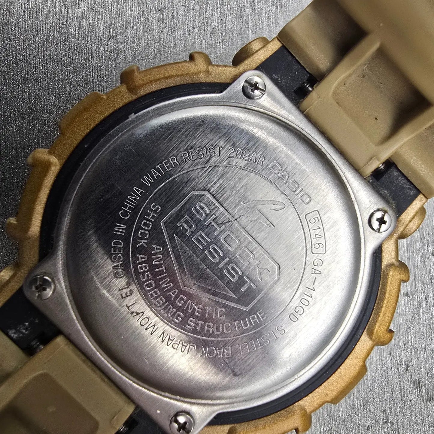Casio G-Shock GA-110GD Watch Men 52mm Black Gold Alarm Chronograph New Batt10