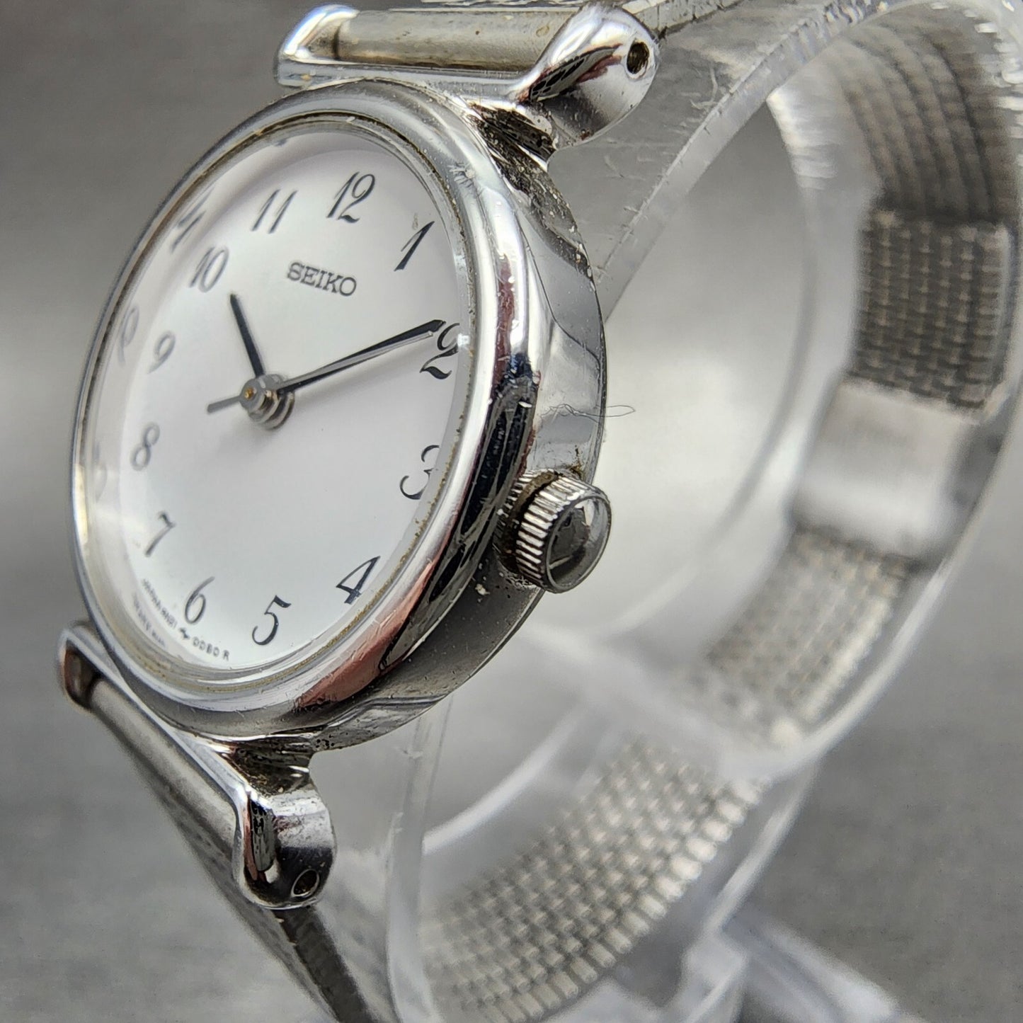 Seiko Watch Women 22mm White Dial Silver Tone Round 4N21-0052 New Battery