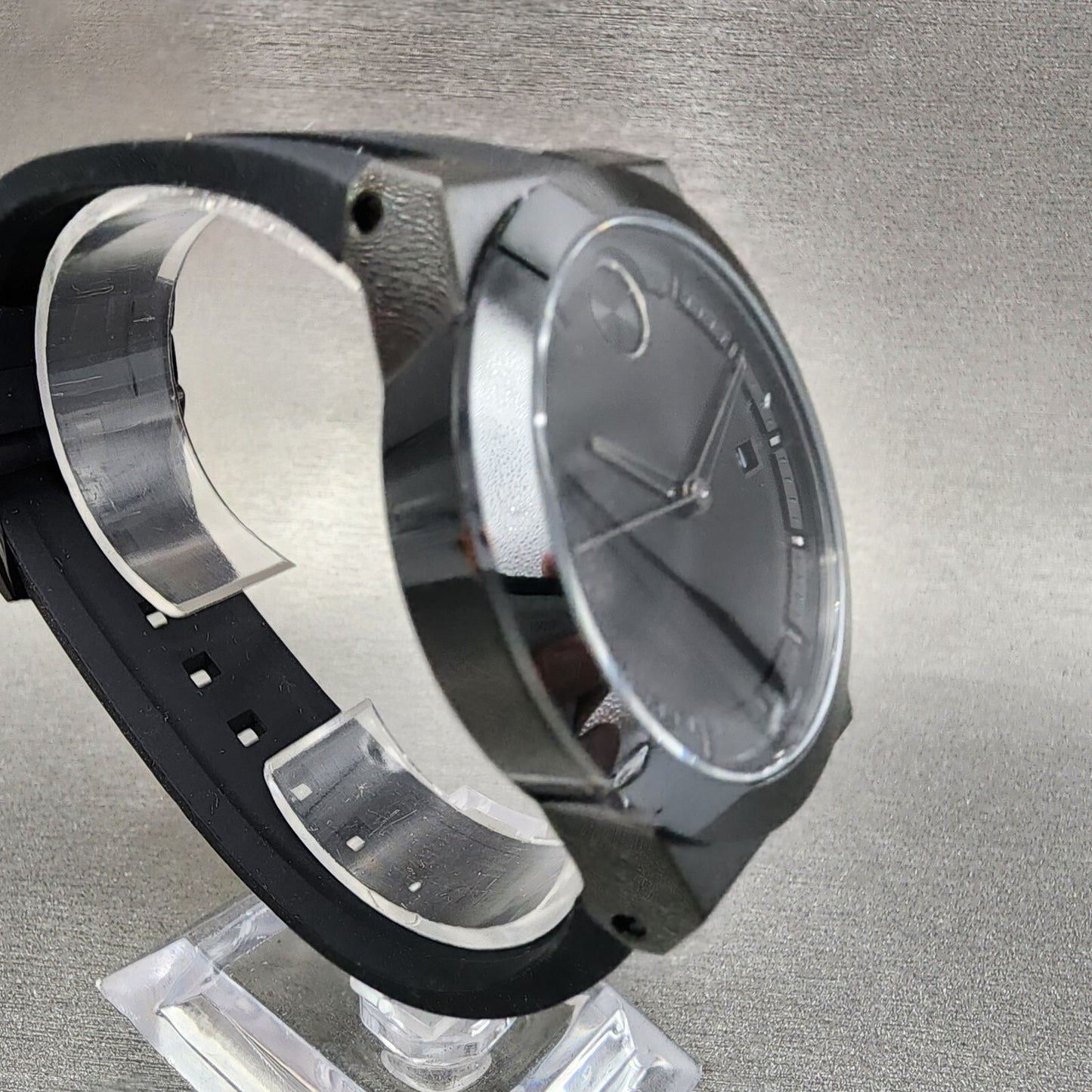 Movado Bold Fusion Watch Men 42mm Black Dial Black Tone Date Round Resin 3600839