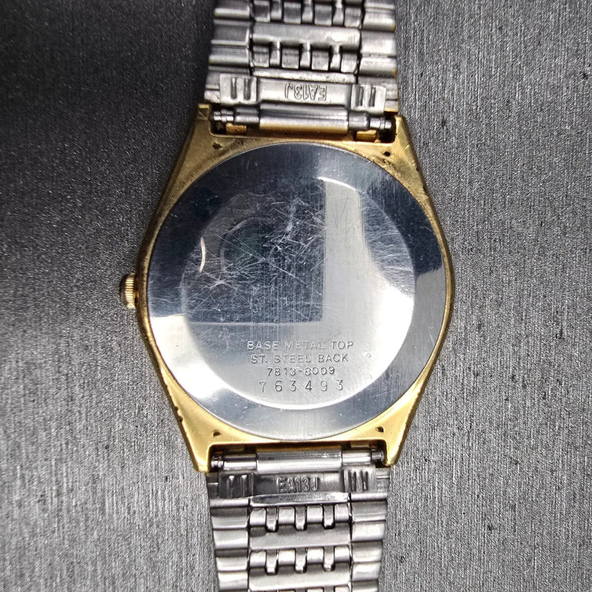 Seiko Watch Men 33mm Champagne Dial Gold Tone Daydate Round 7813-8009 New Batt10
