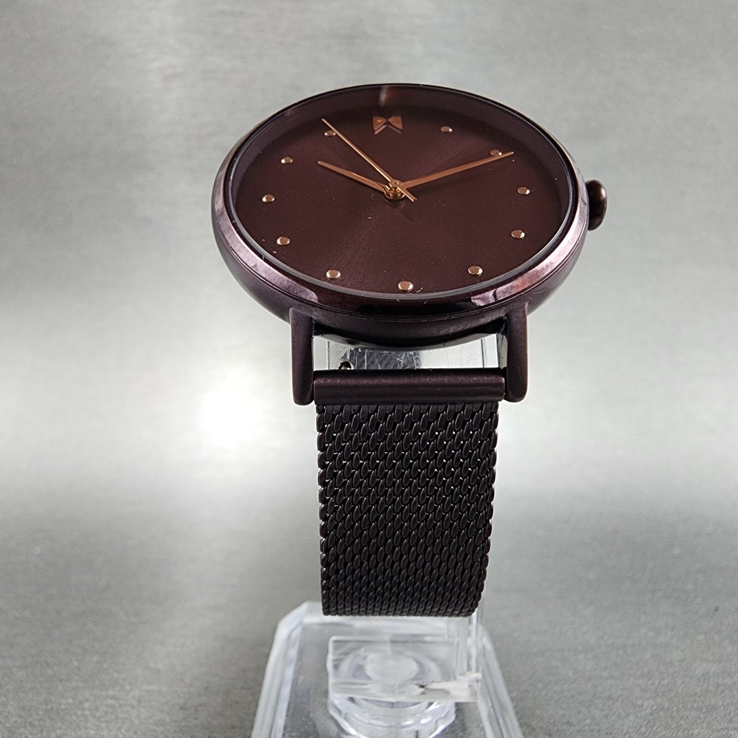 MVMT Dot Watch Women 36mm Purple Dial Purple Tone Round Mesh Band New Battery