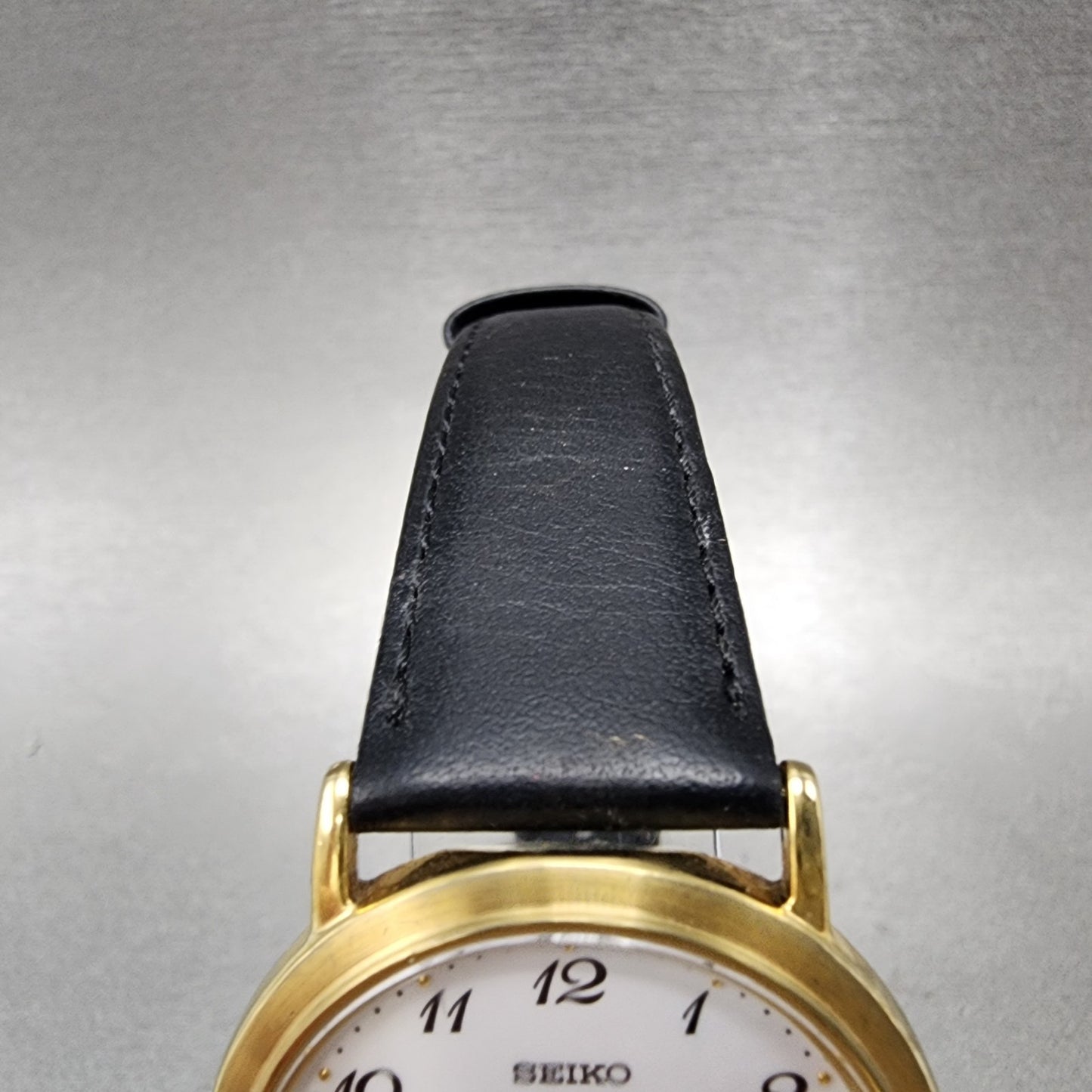 Seiko Watch Men 33mm White Dial Gold Tone 7n01-0bh0 New Battery