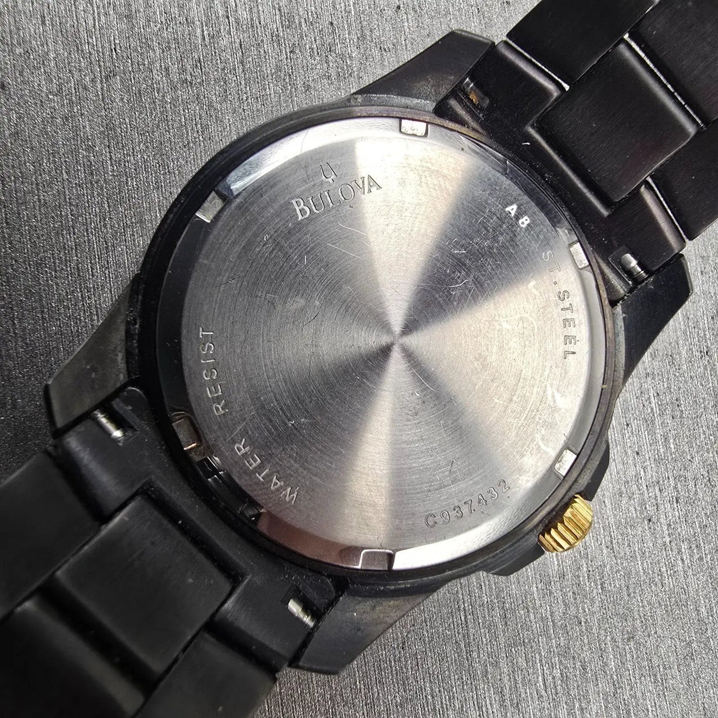 Bulova Marine Star Watch Men 42mm Black Dial Two Tone Daydate 98D0002 New Batt10