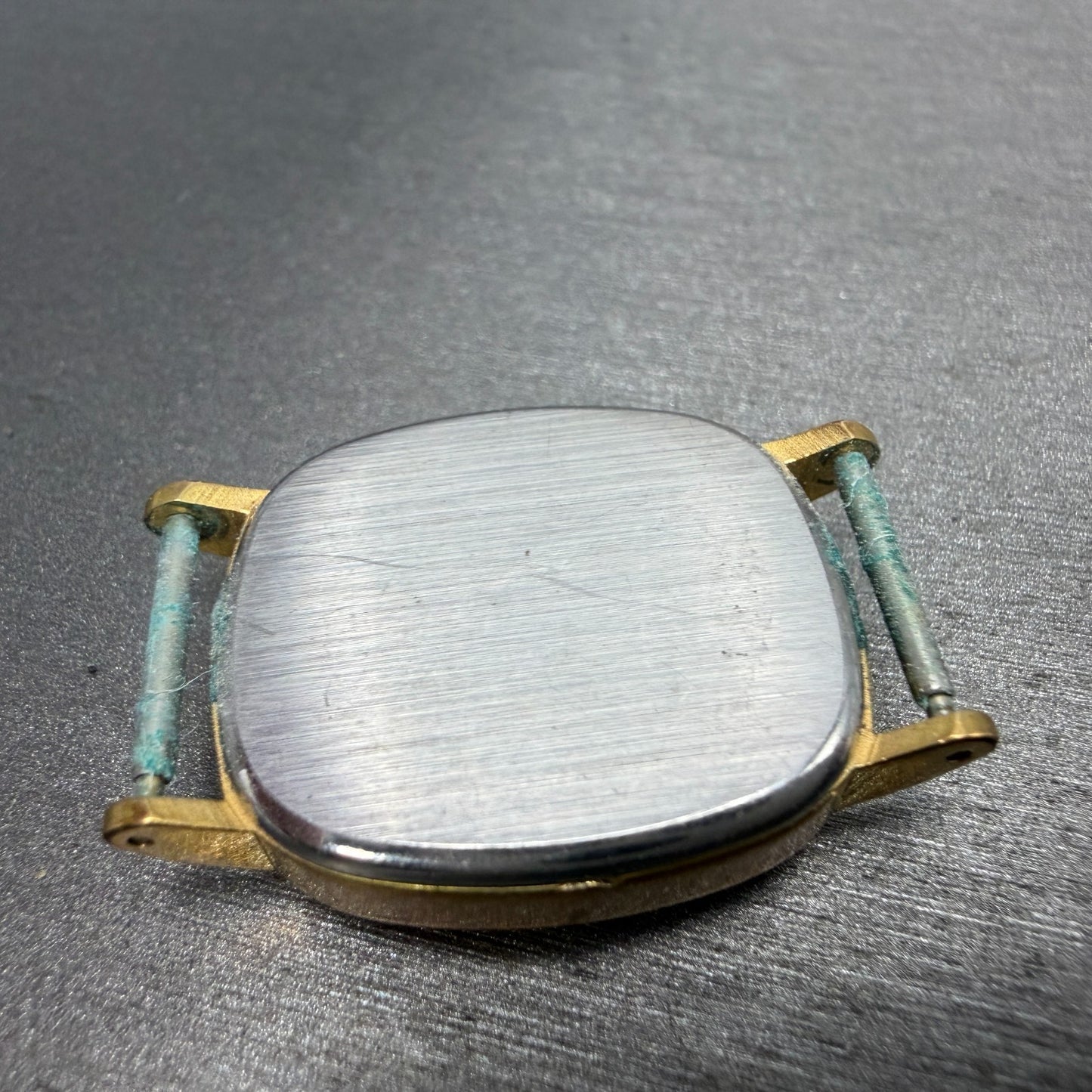 Tissot Stylist Tank Watch Women 22mm Gold Dial Gold Tone Rectangle VTG PARTS11