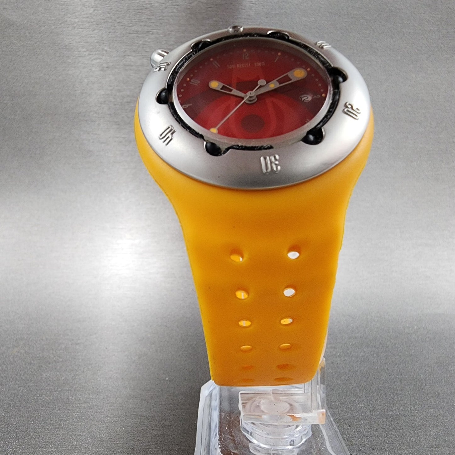 Nike Dive Watch Men 43mm Red Dial Orange Tone Date Round 131770 New Battery