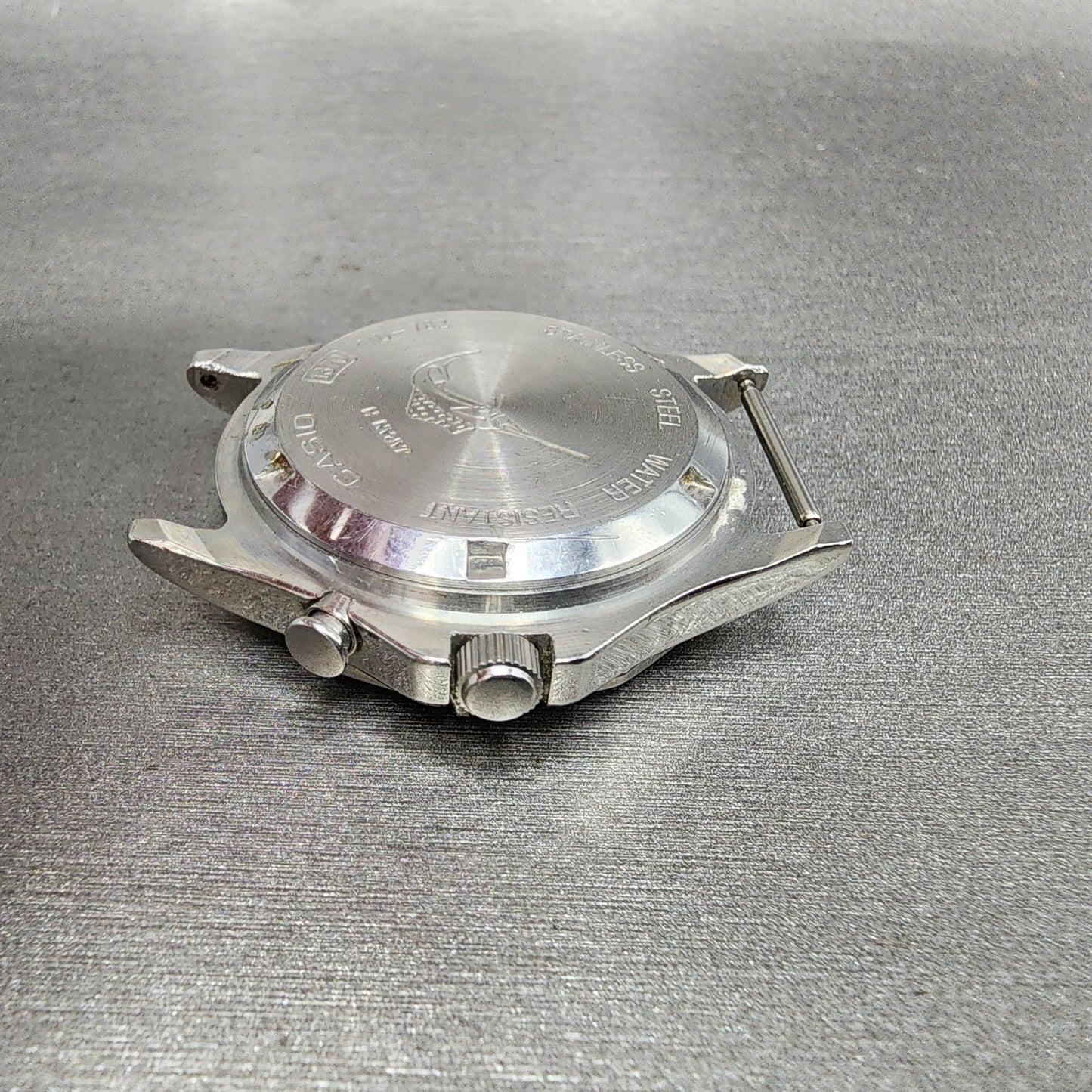 Casio Illuminator Diver Watch Men 38mm Black Dial Silver Ton Daydate MD-782 PART