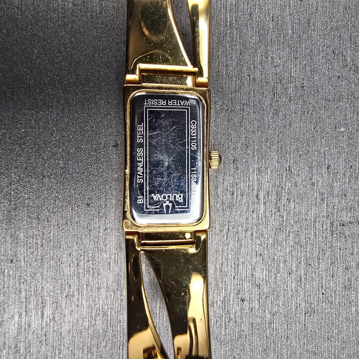 Bulova Watch Women 14mm MOP Dial Gold Tone Crystals Rectangle 98V28 New Battery10