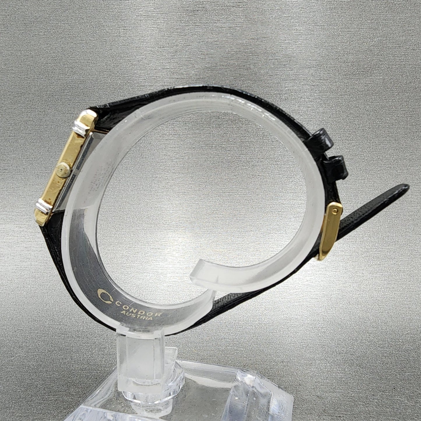 Seiko Tank Watch Women 20mm Black Dial Gold Tone Rectangle 1400-5240 New Battery