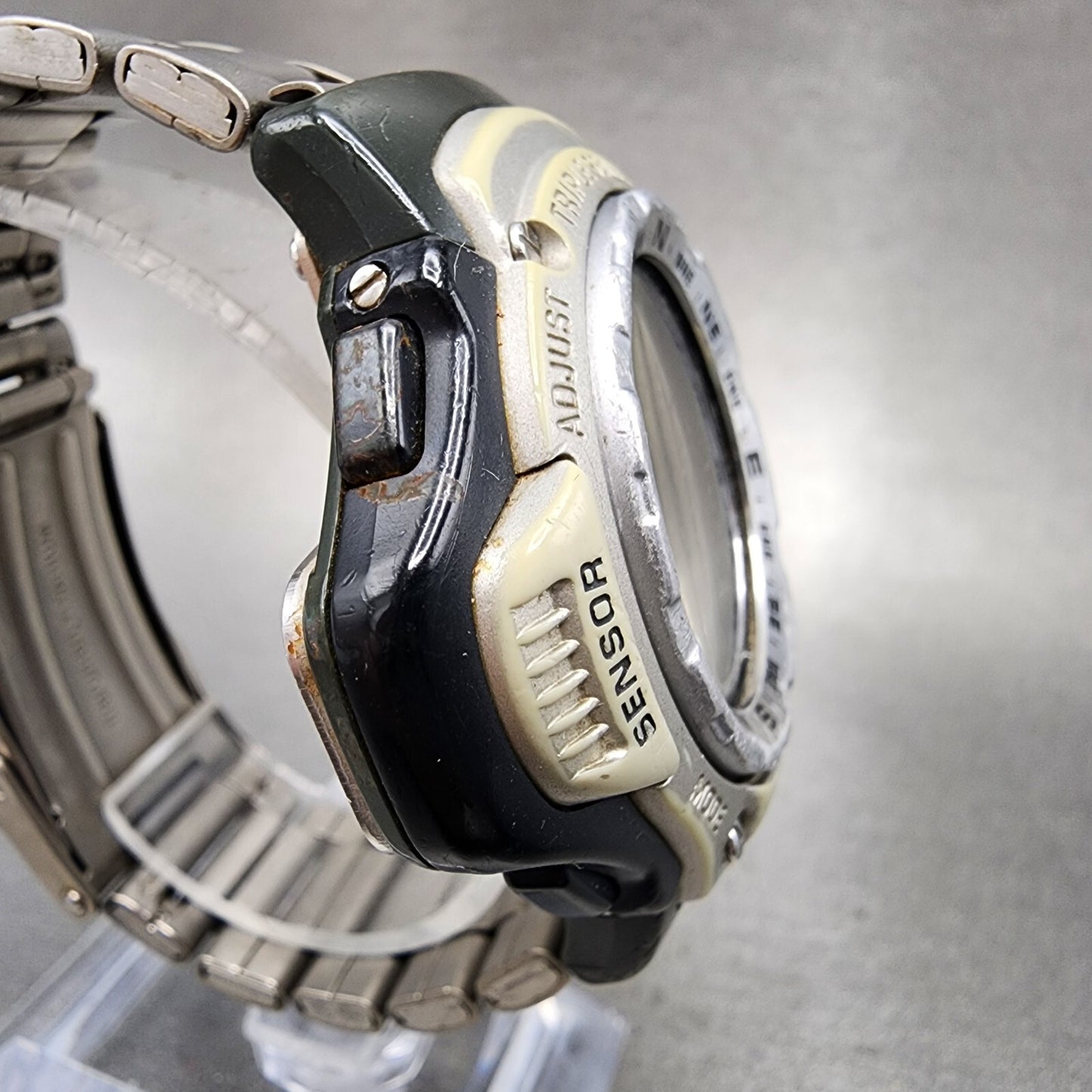 Casio ProTrek PRT-41 Watch Men 50mm Digital Black Tone Triple Sensor New Battery