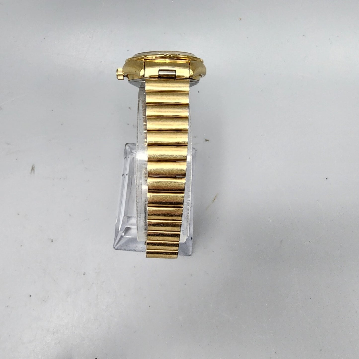 Vintage Seiko SQ Watch Women Gold Tone Black Dial Date 4302-0039 New Battery