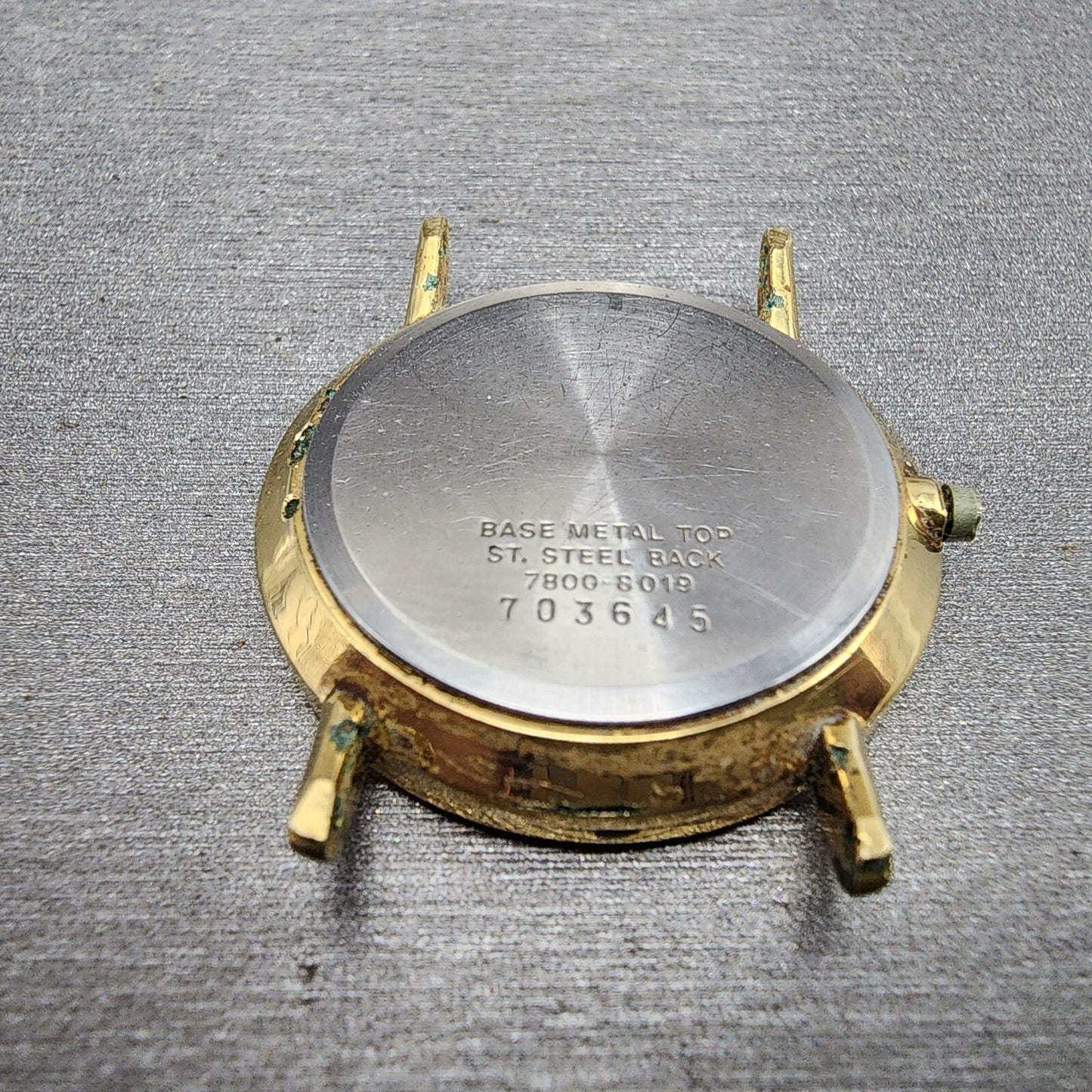 Seiko Watch Men 32mm Cream Dial Gold Tone Round 7800-8019 NO BAND New Battery