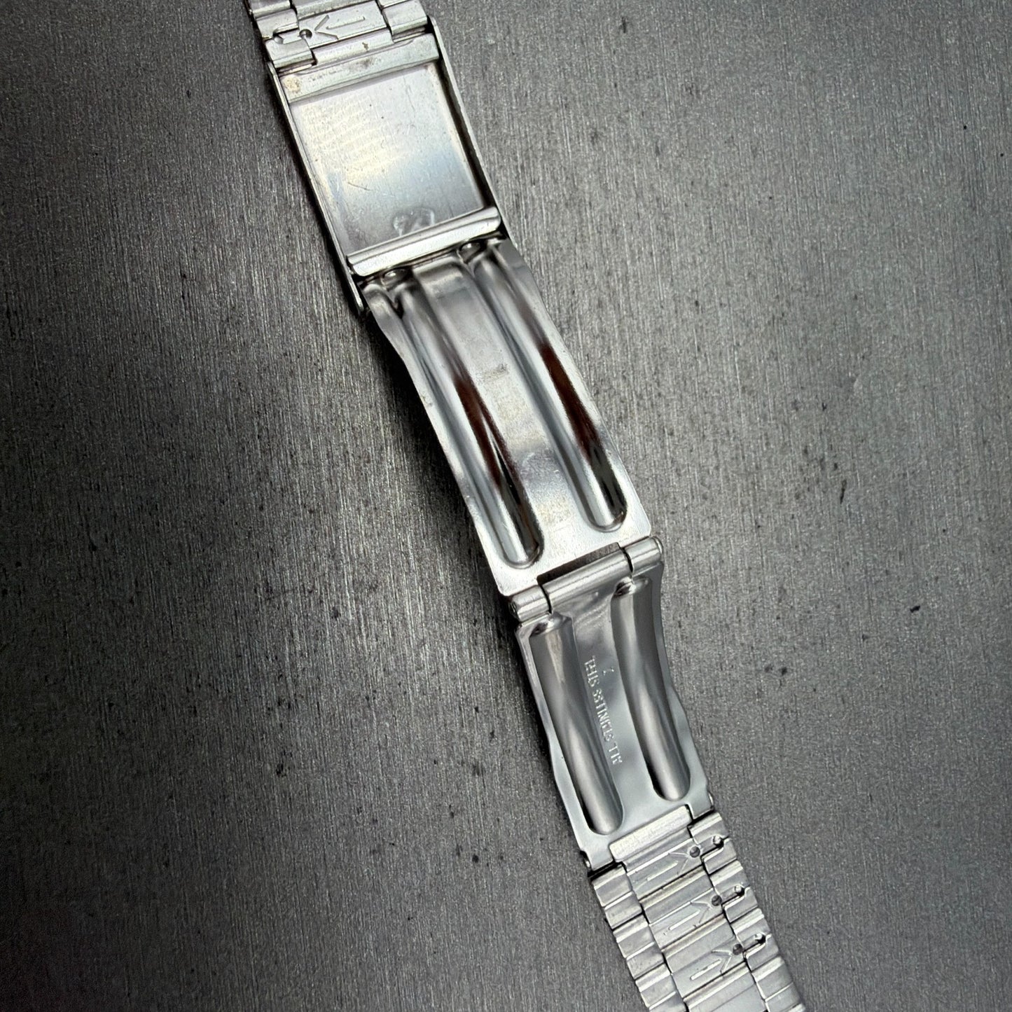 Seiko SQ Bracelet 21mm Stainless Steel Tri Folding Clasp Z1157 Vintage Japan B14