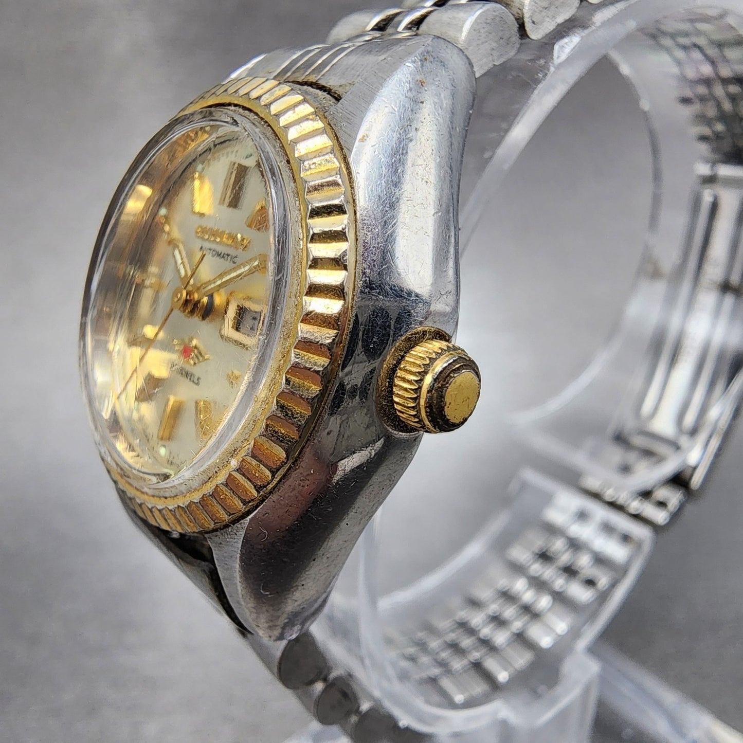 Citizen Automatic Watch Women 25mm Champagne dial Two Tone Daydate 4-947070 Runs