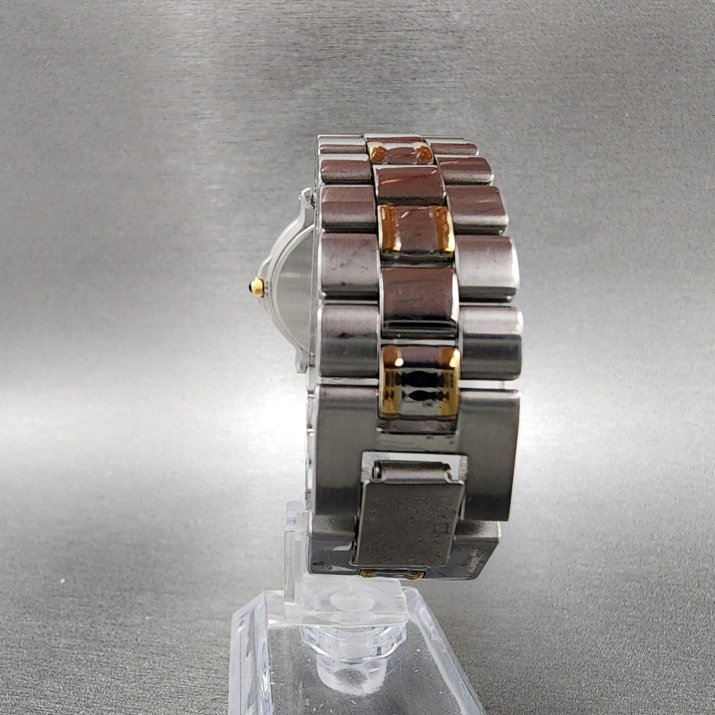 Seiko Lucent Watch Men 31mm Cream Dial Two Tone Round 5E21-6B70 New Battery