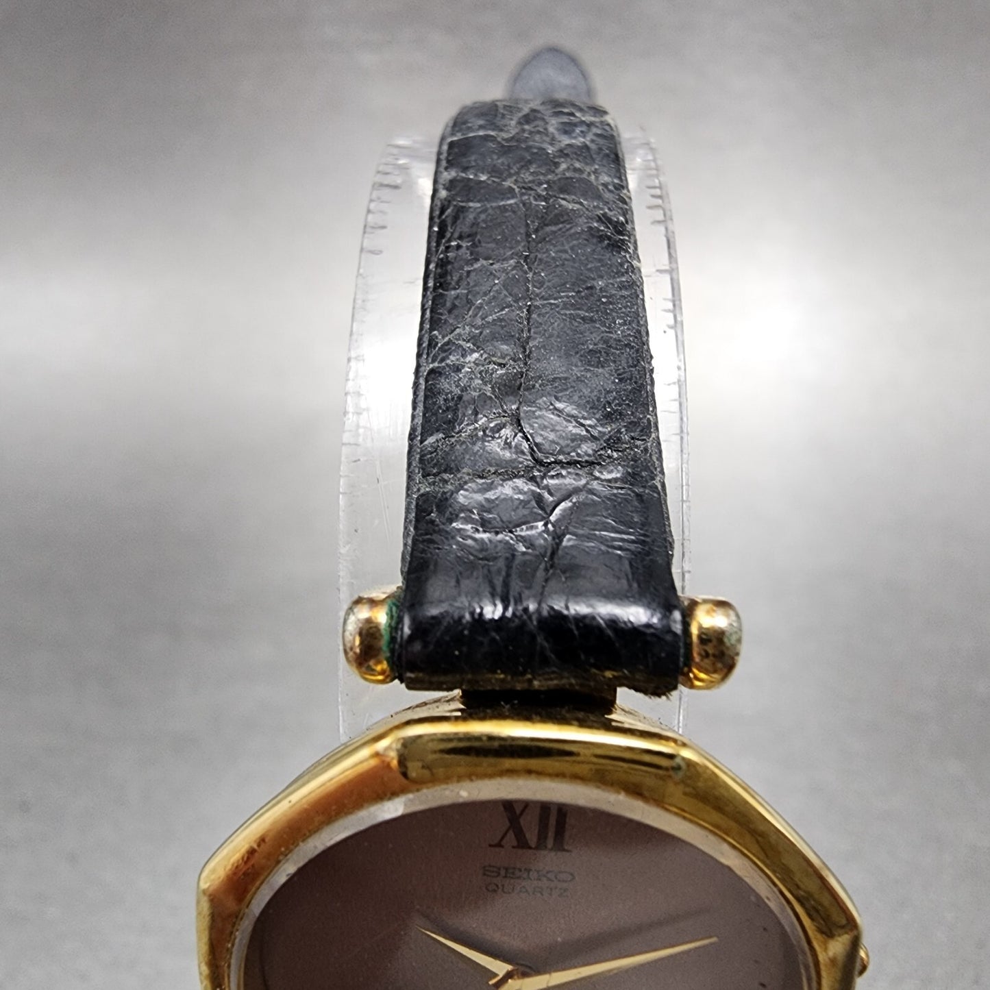 Seiko Watch Women 25mm Brown Dial Gold Plated Octagon 18-0150 New Battery