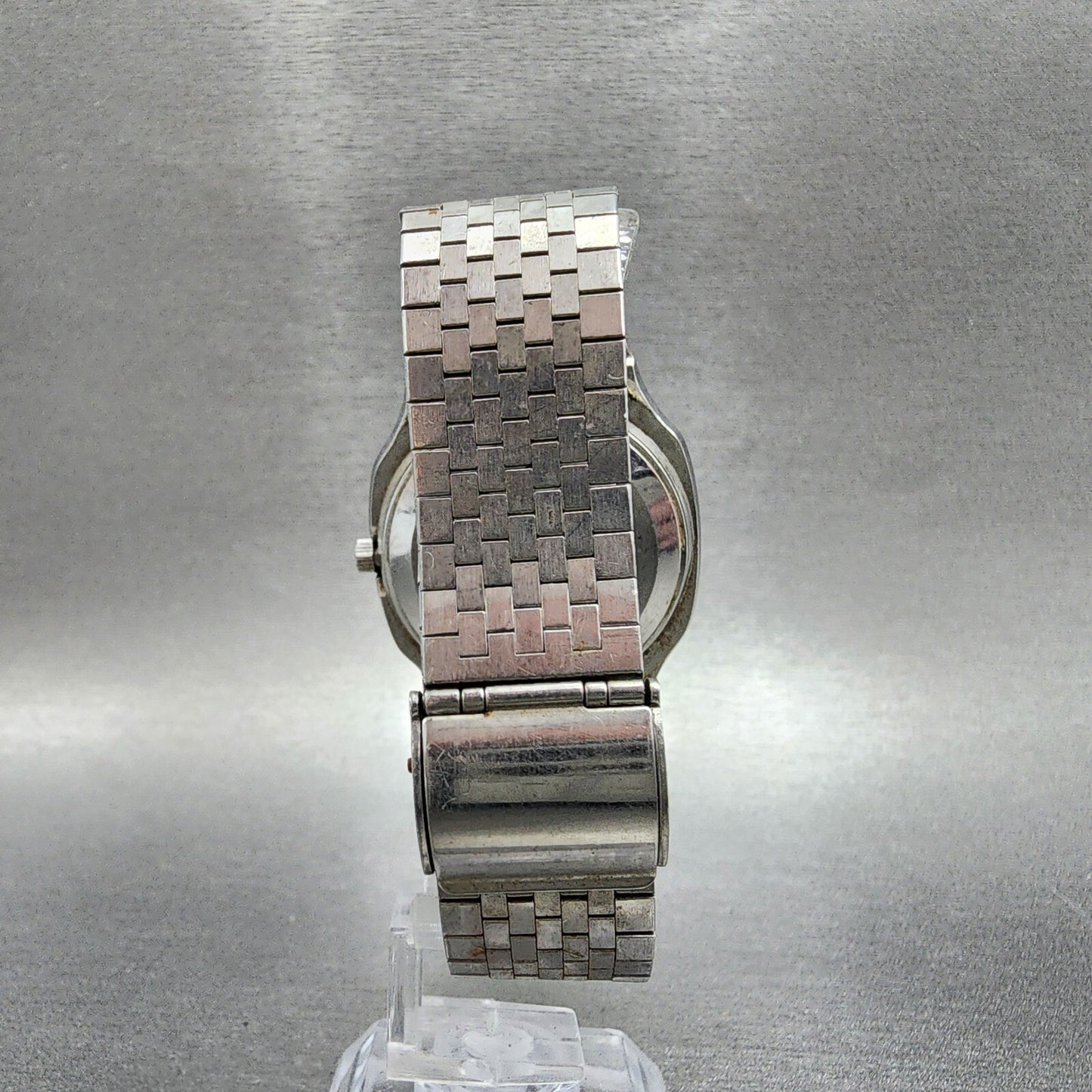 Seiko Digital Watch Men 37mm LCD Steel Daydate Rectangle 0114-0020 PARTS