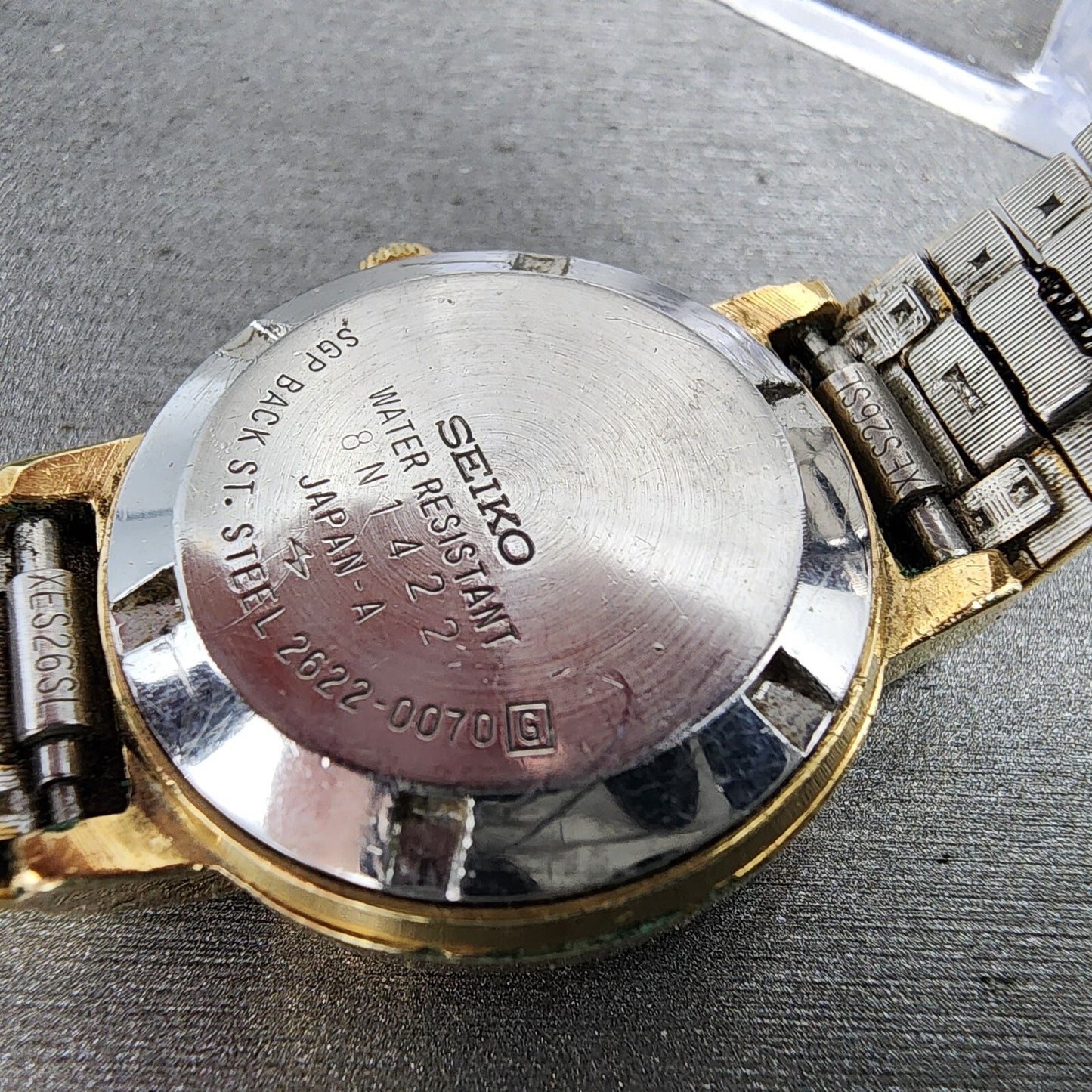 Seiko Watch Women 26mm Champange Dial Gold Tone Date Round 2622-0070 New Battery